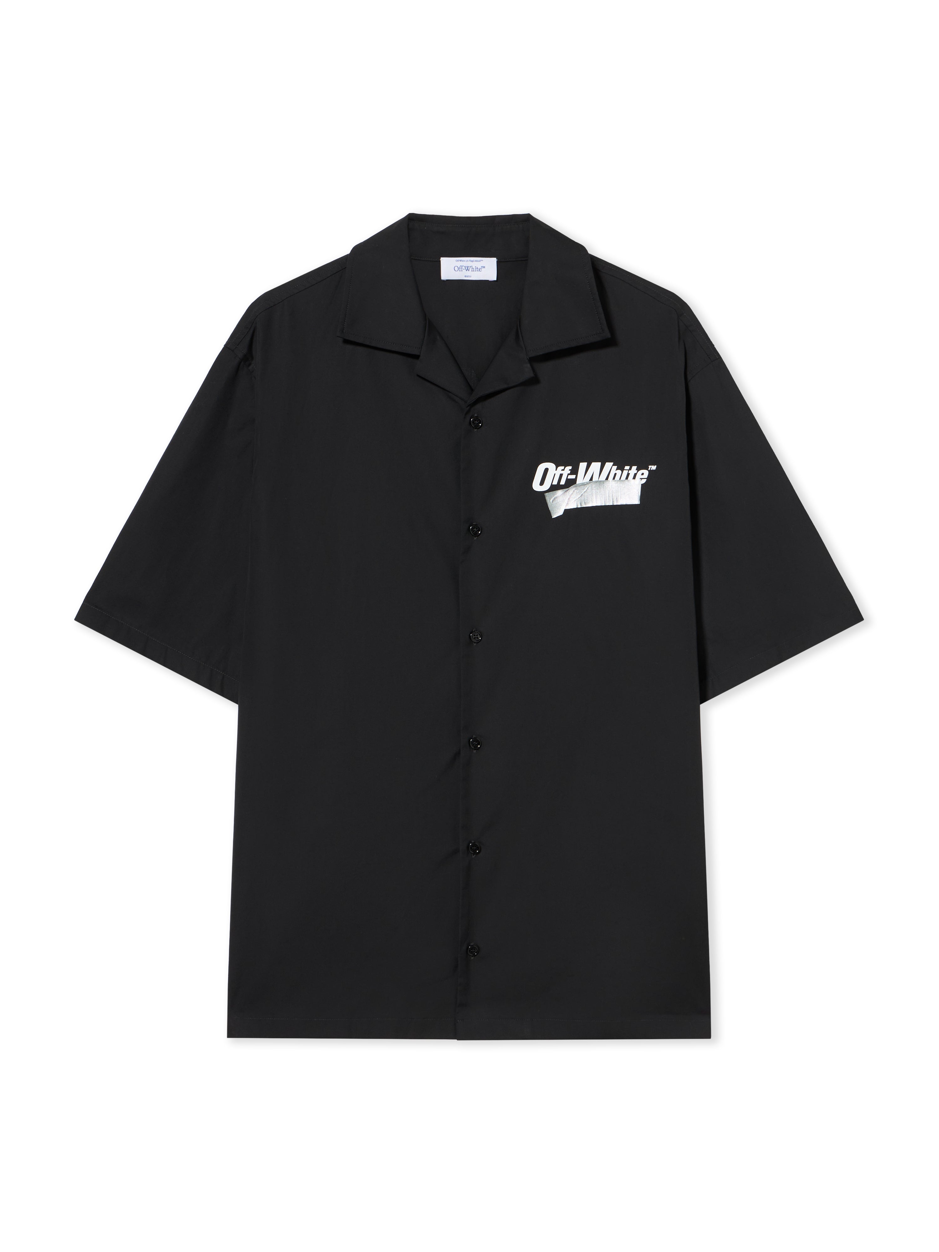 Off-White Tape Logo Bowling Shirt Black