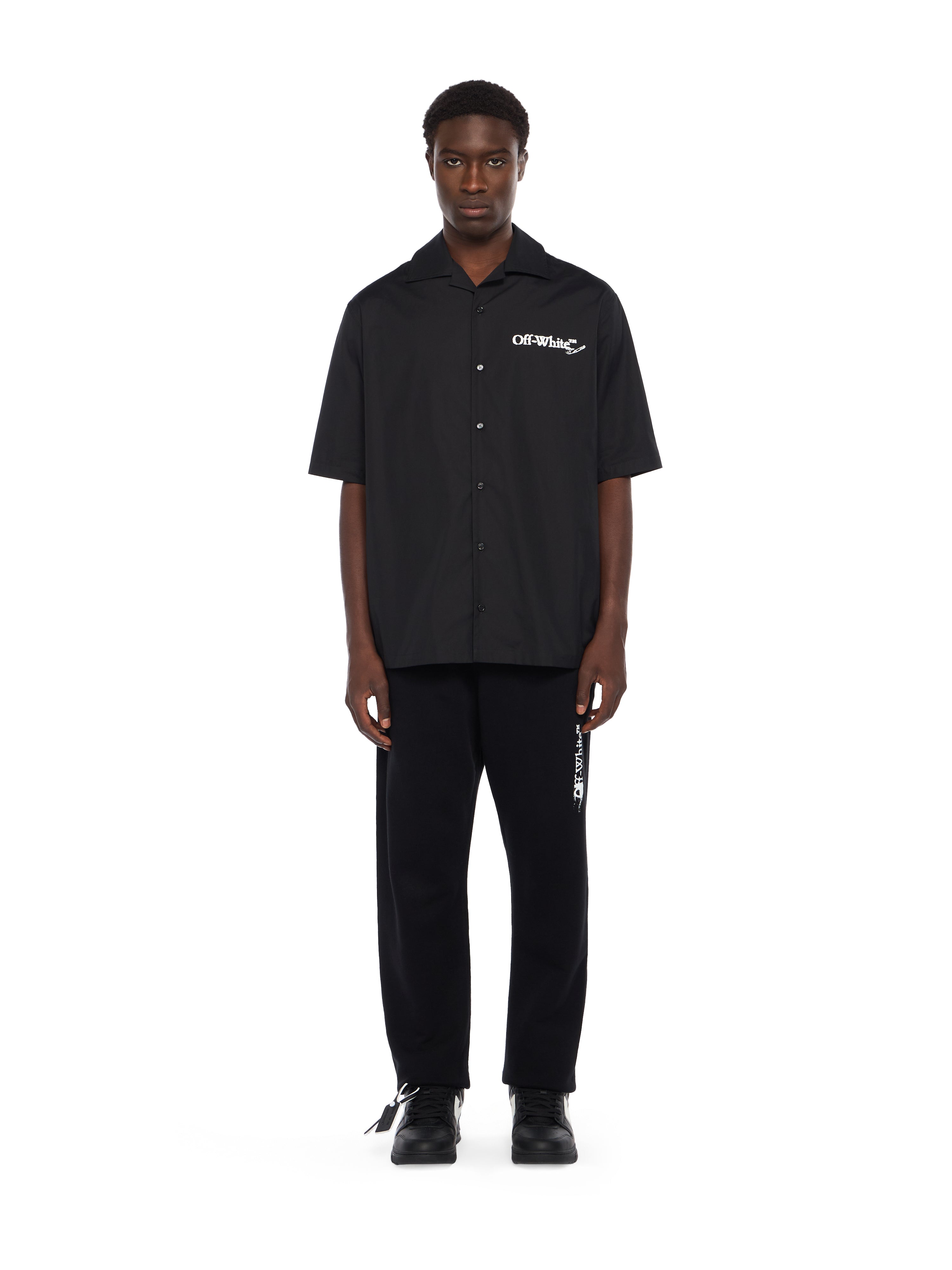 Off-White Scribble Arrow Poplin Bowling Shirt Black