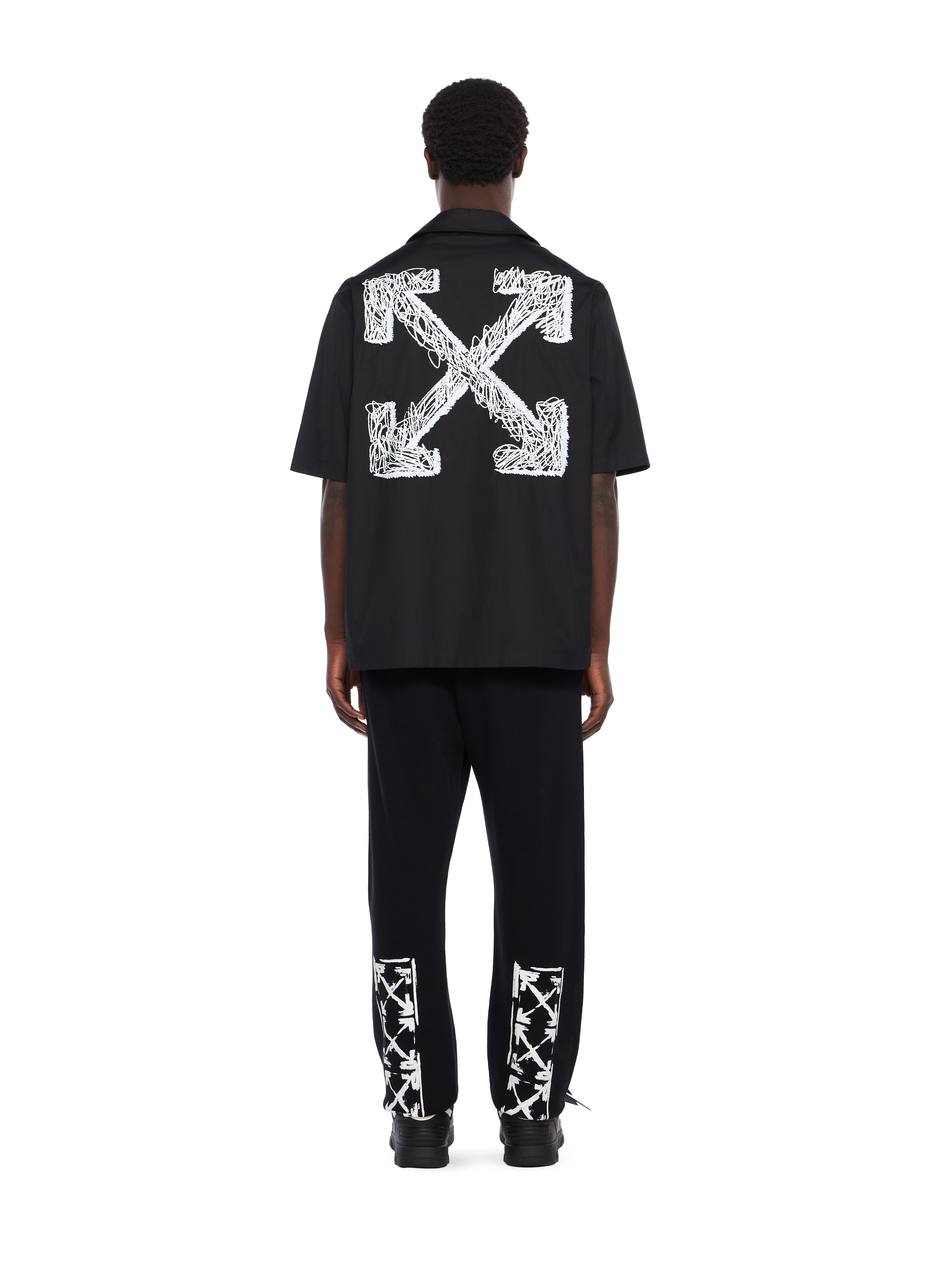 Off-White Scribble Arrow Poplin Bowling Shirt Black