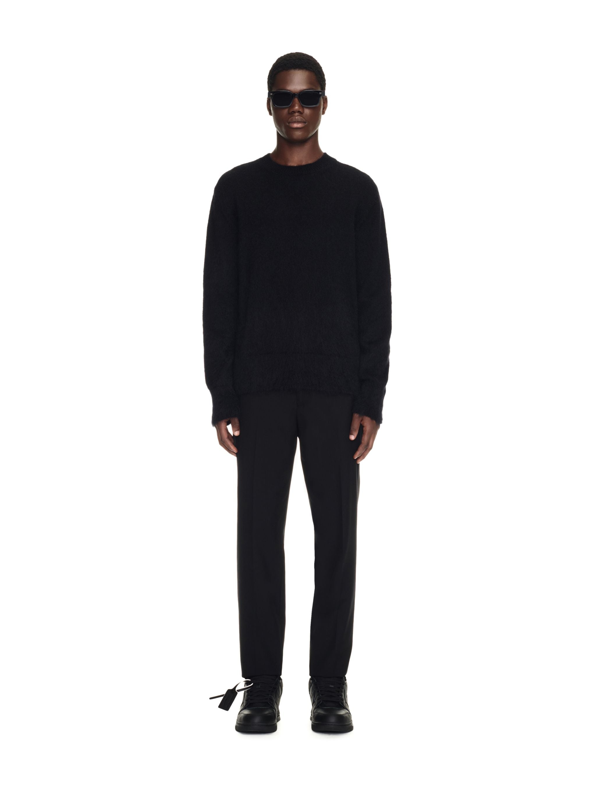 Off-White Mohair Arrow Knit Crewneck Black