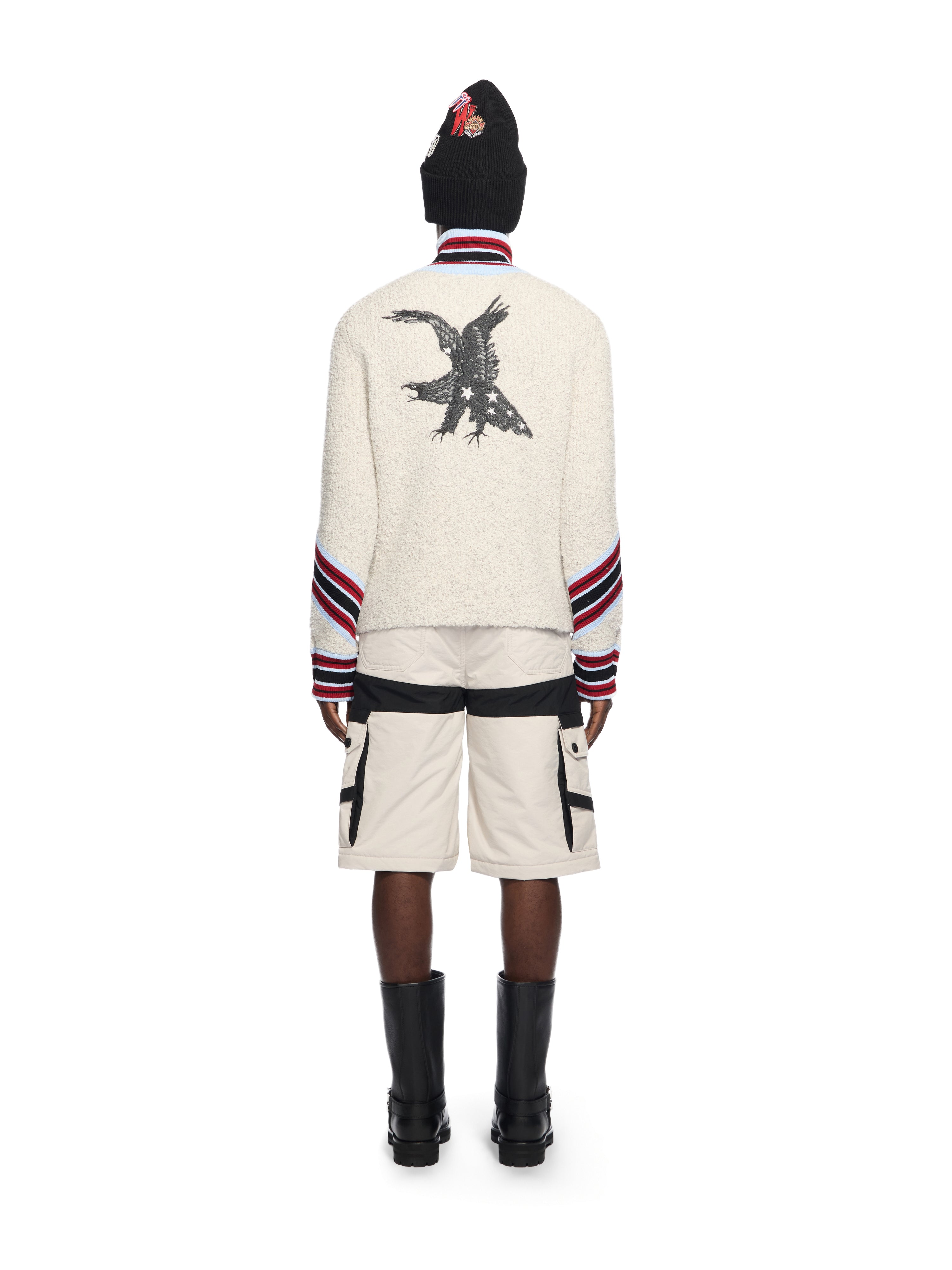 Off-White Boucl Zip Cardigan Grey