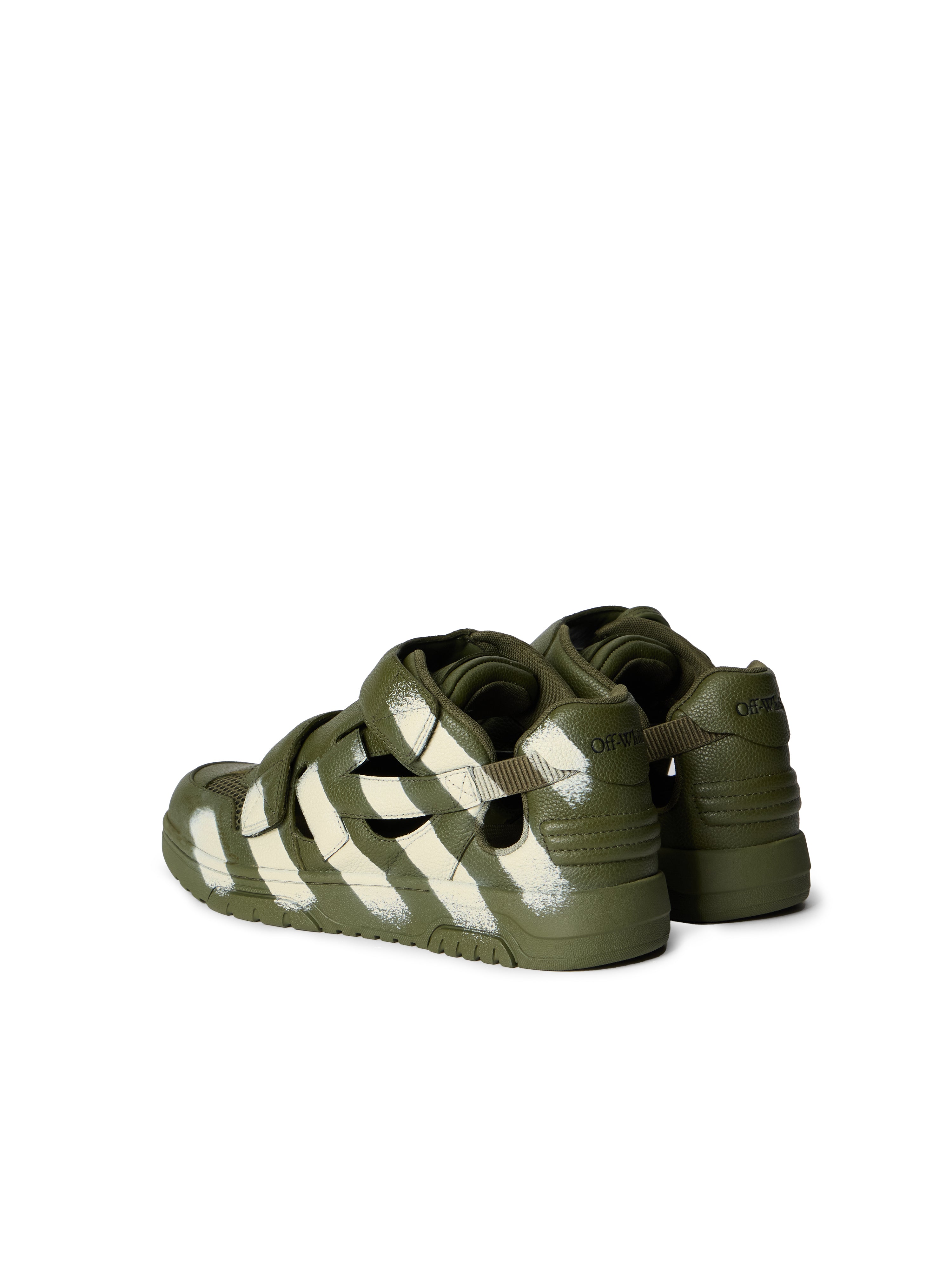Off-White Out Of Office Striped Sandals Green
