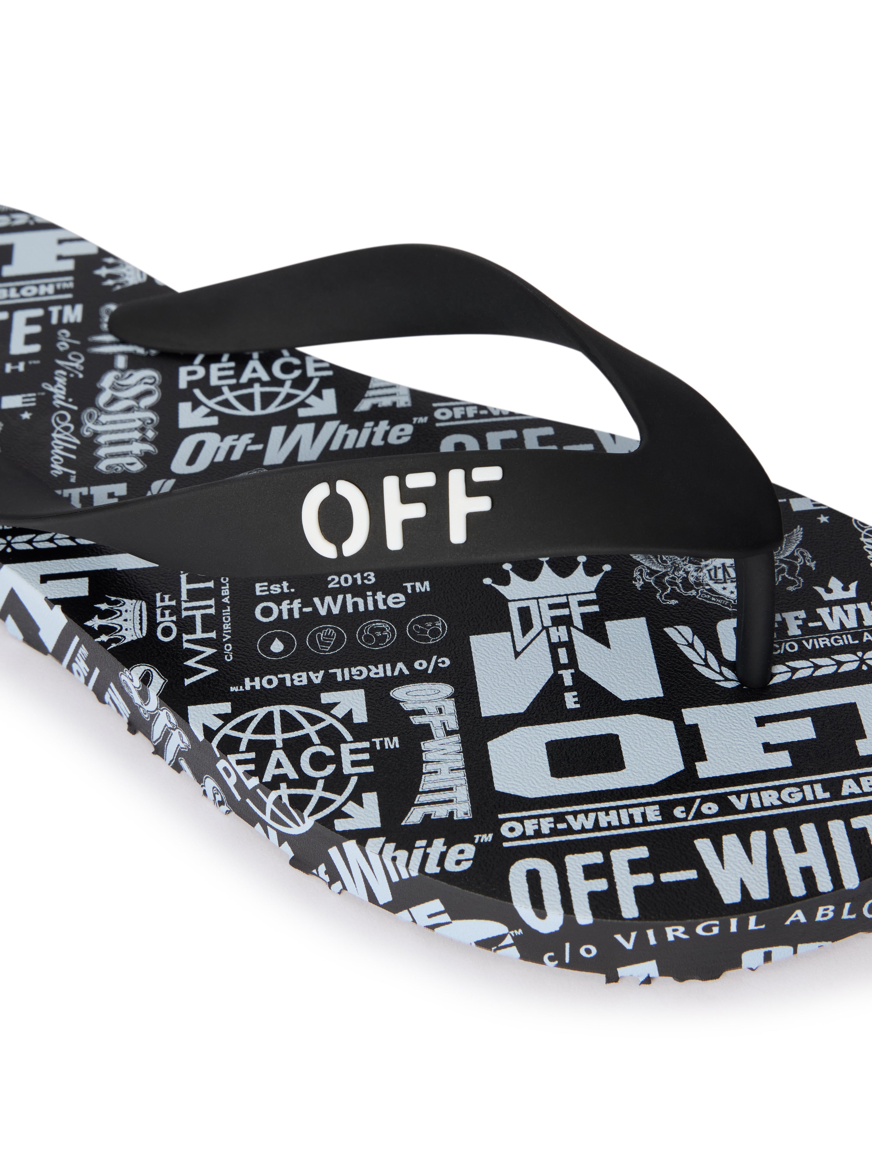 Off-White Off Stamp Flip Flops White