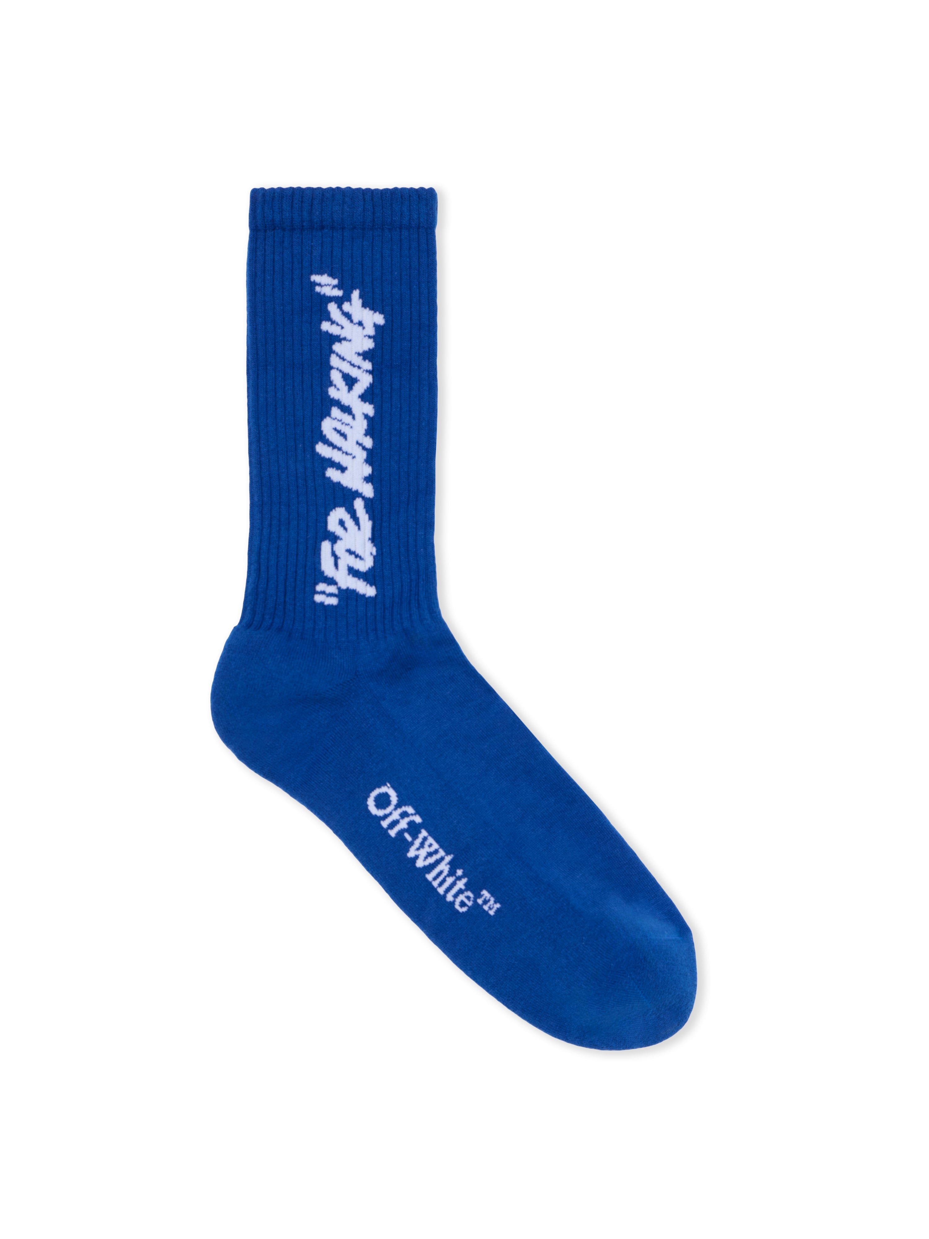 Off-White Mid Calf Socks Navy