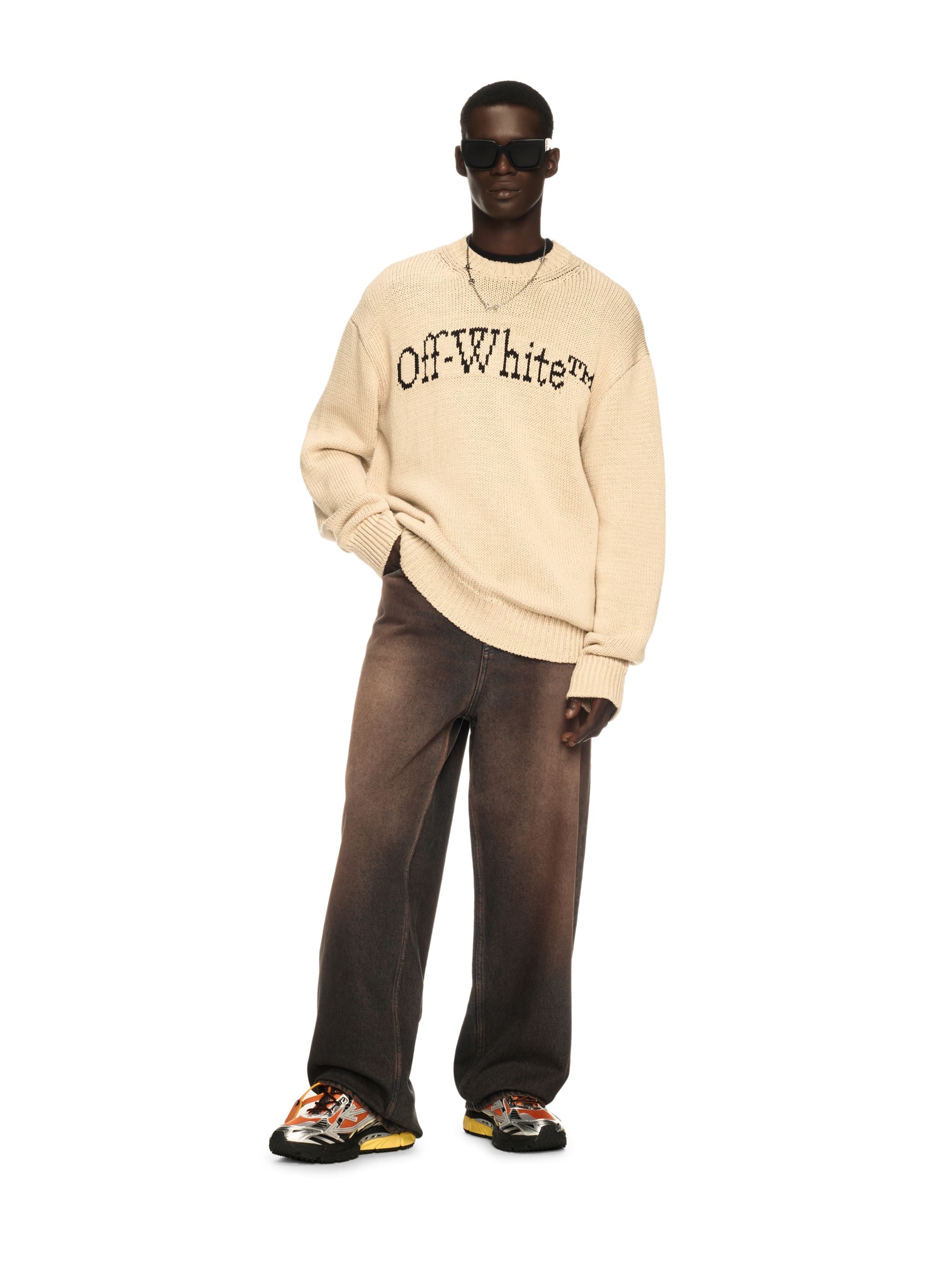 Off-White Overdyed Straight Jeans Brown