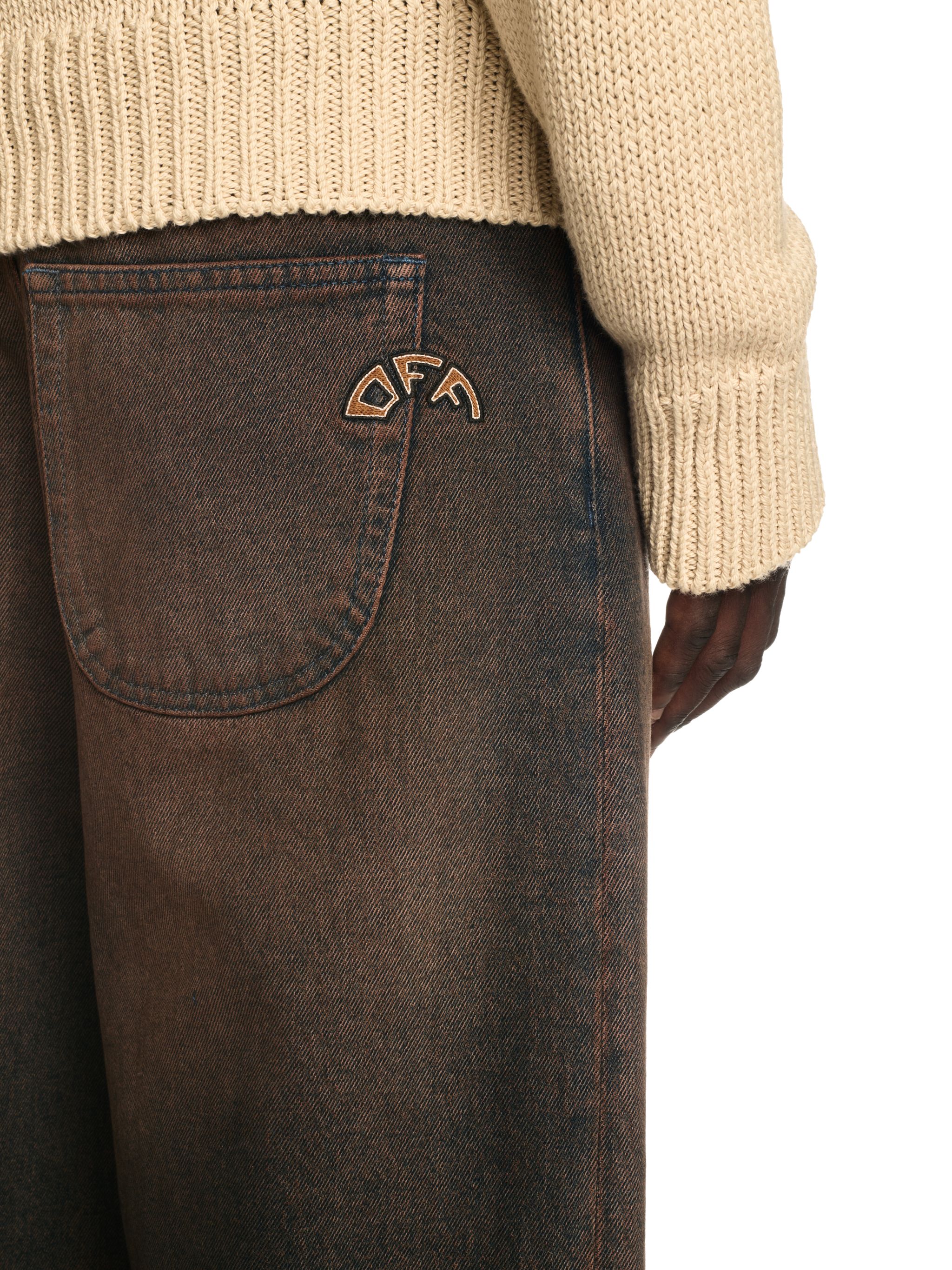 Off-White Overdyed Straight Jeans Brown