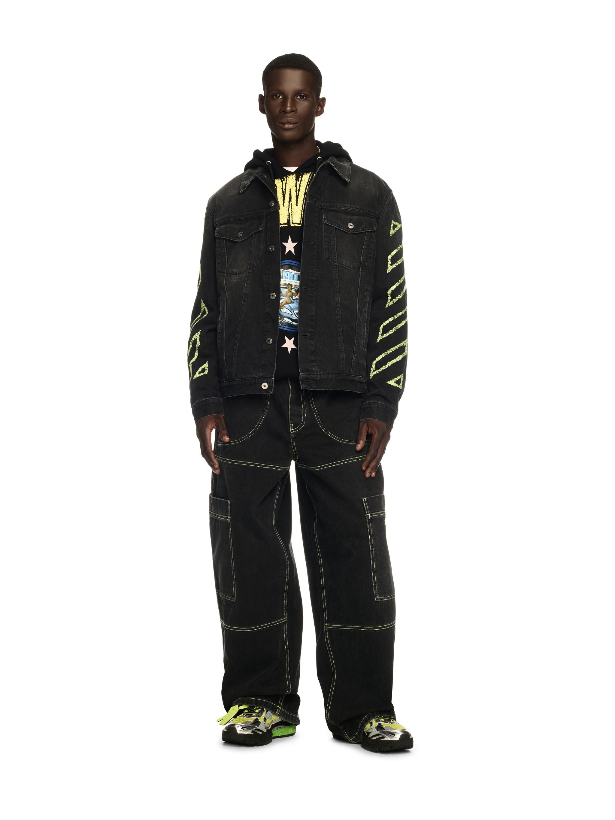 Off-White Off Irreg Den Cargo Jeans Black