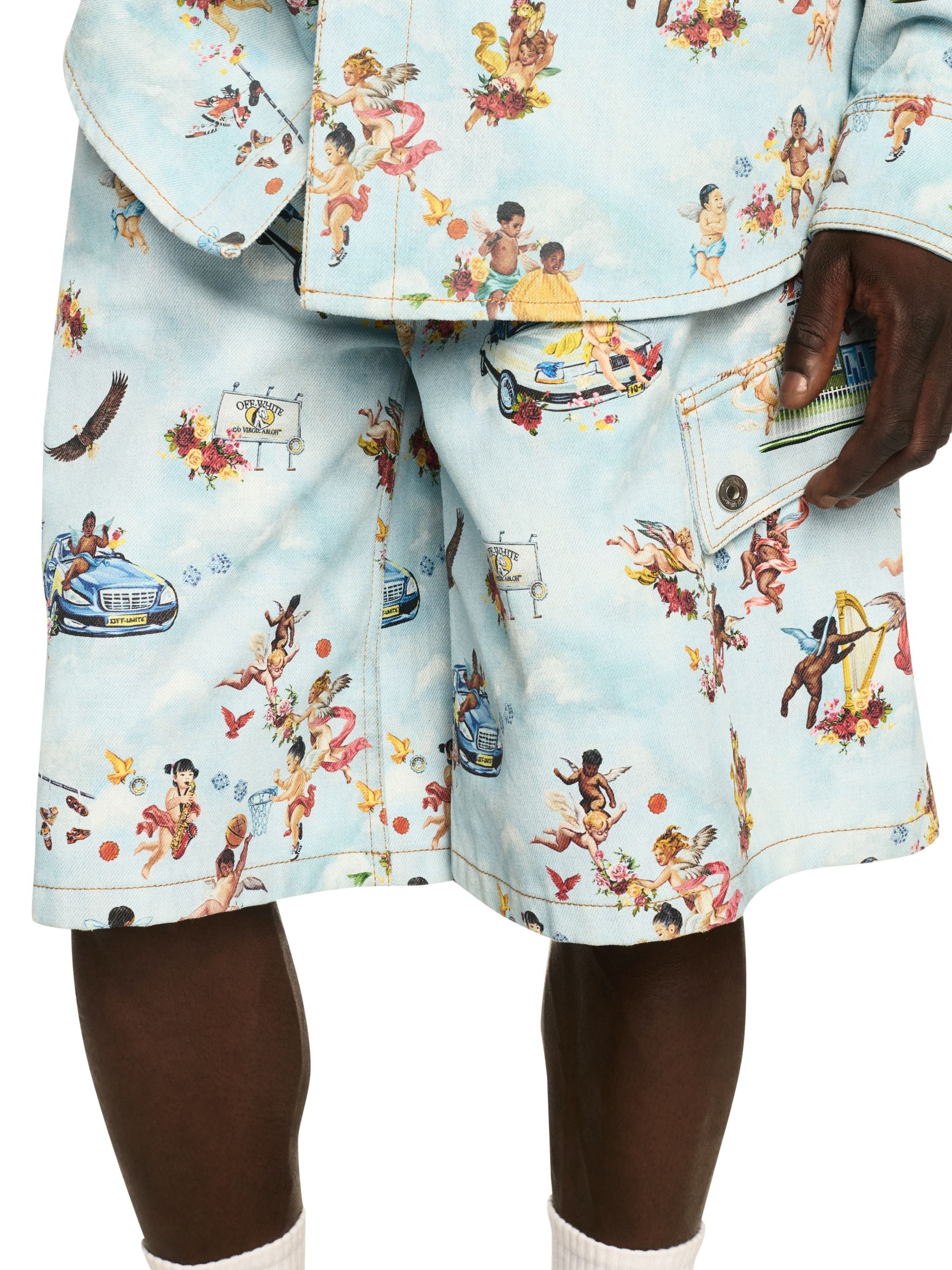 Off-White Fresco Print Den Safari Cargo Blue