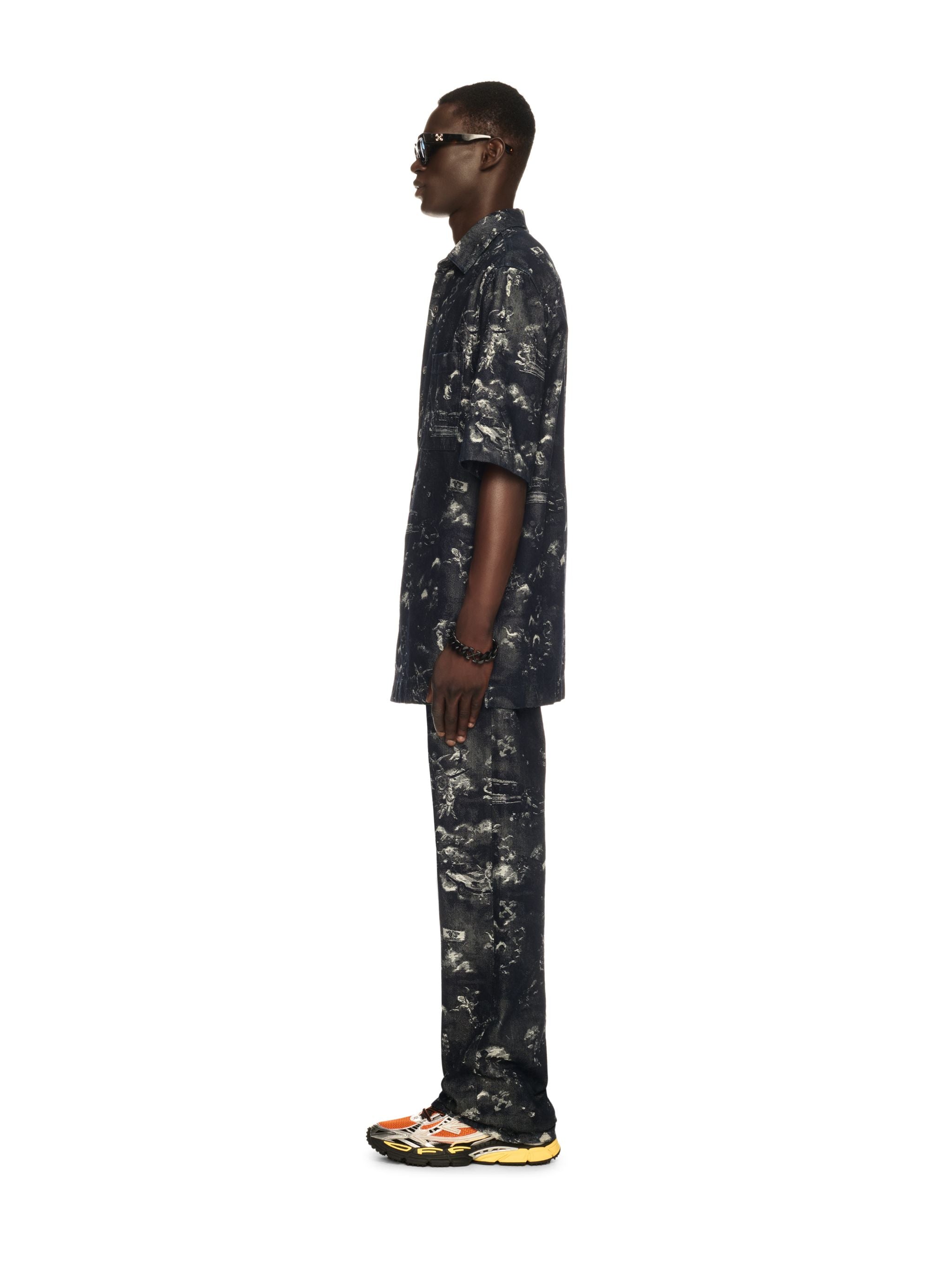 Off-White Fresco Jacq Den Bowling Shirt Blue