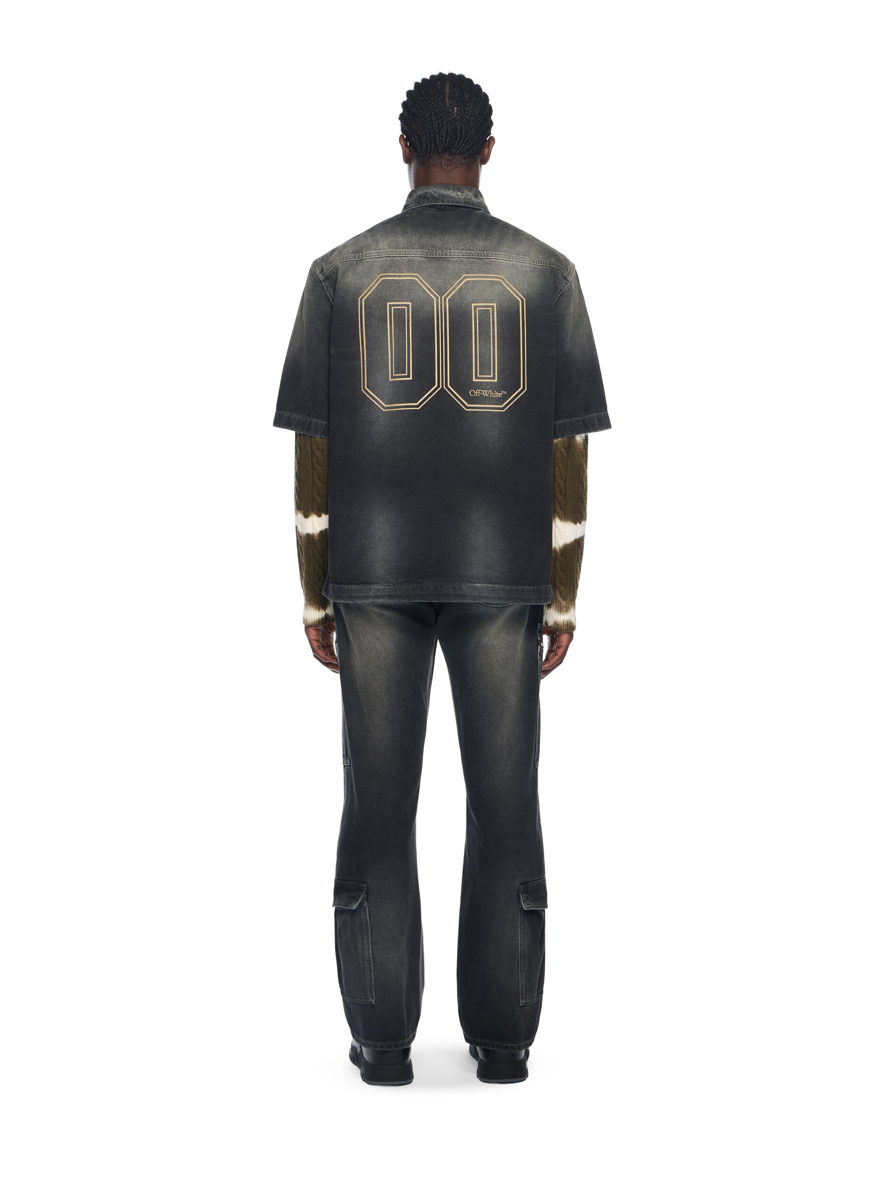 Off-White Denim Zip Bowling Shirt Black