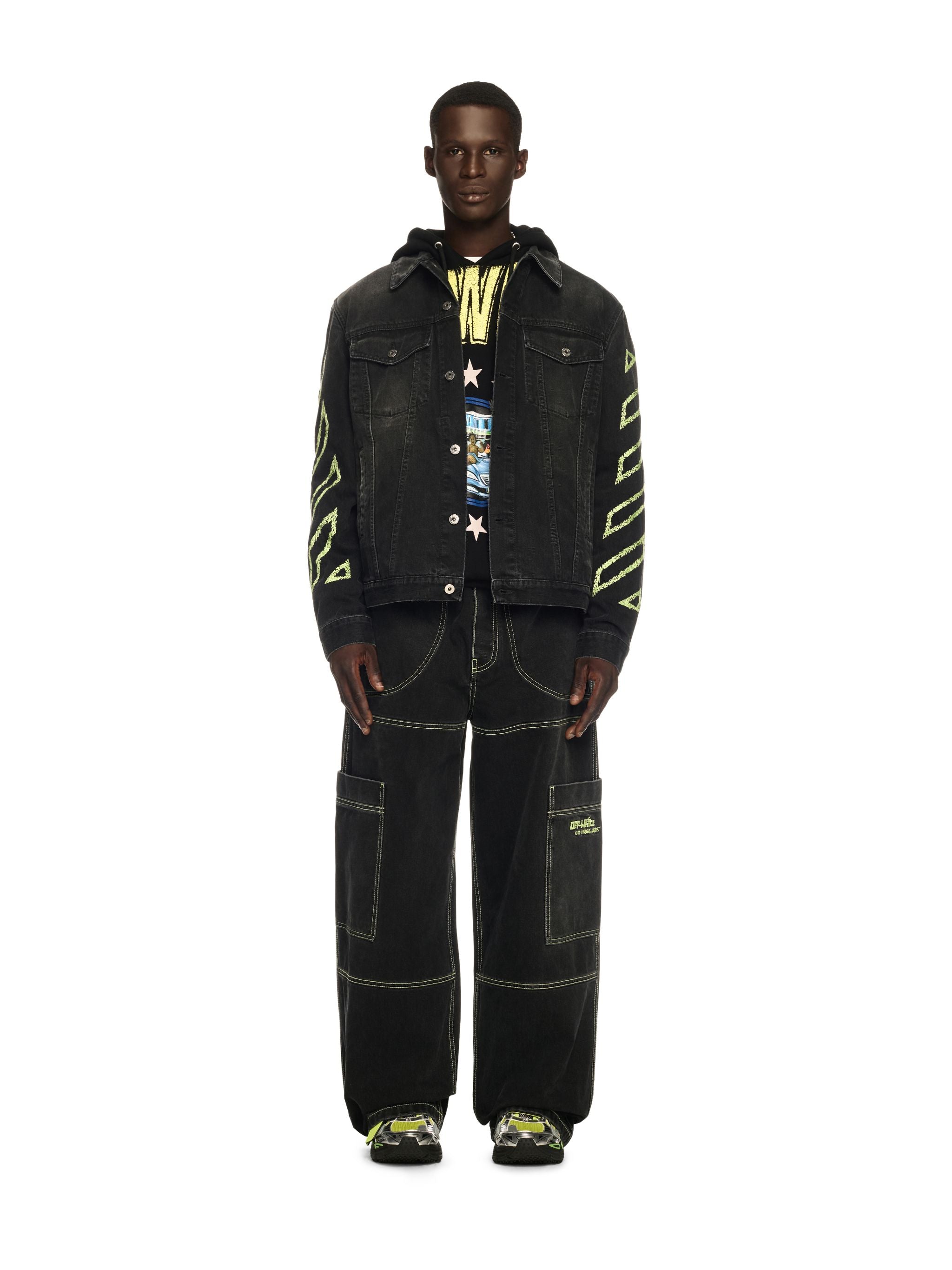 Off-White Diag Arr Outl Den Skate Jkt Black