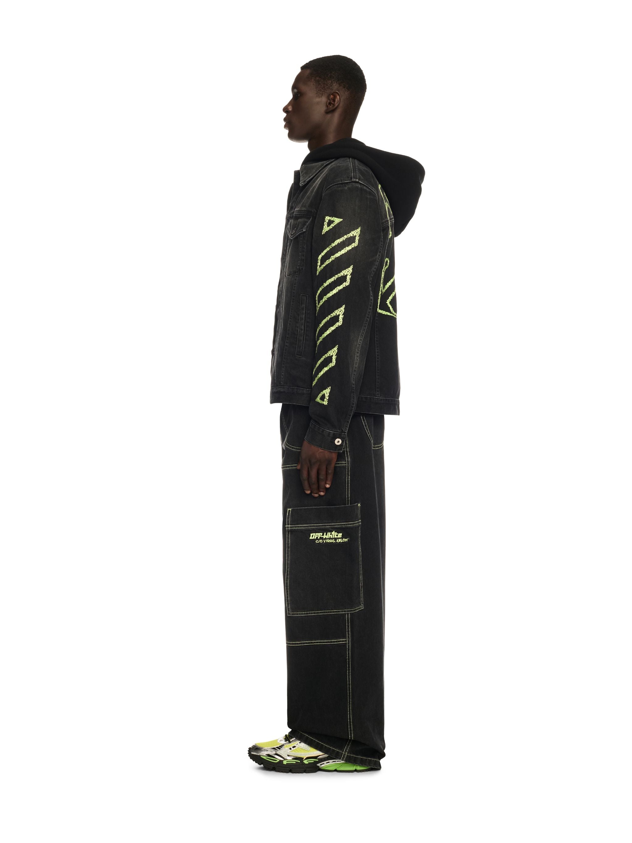 Off-White Diag Arr Outl Den Skate Jkt Black