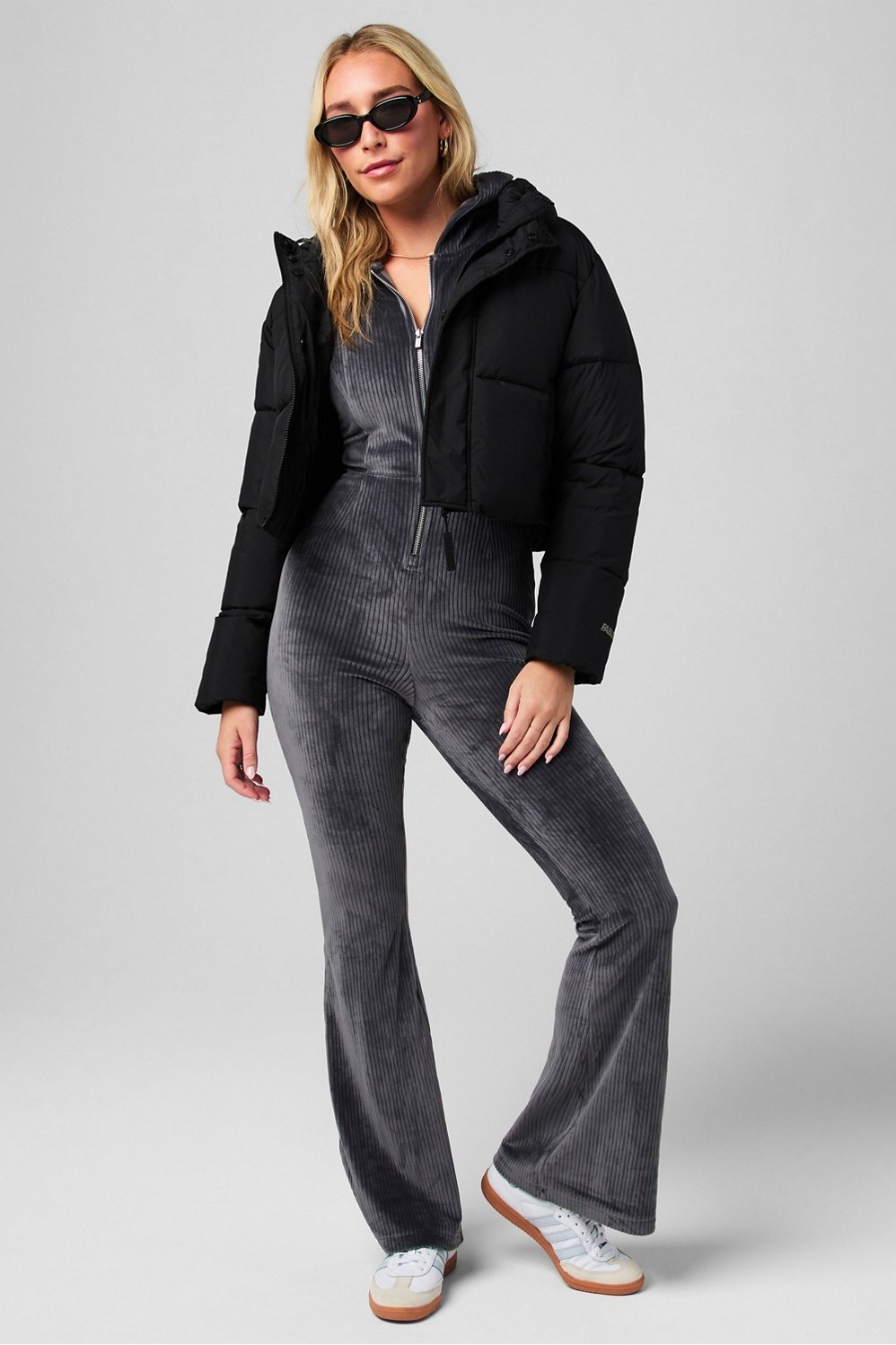 Fabletics Plush Rib Hooded Jumpsuit