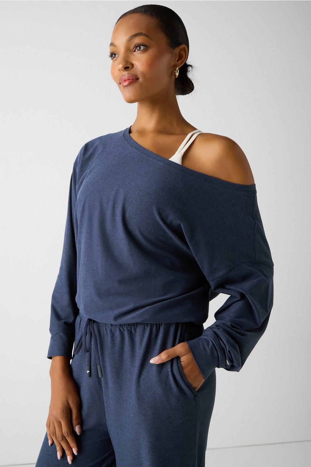 Fabletics Cloud Jersey Off Shoulder Onesie