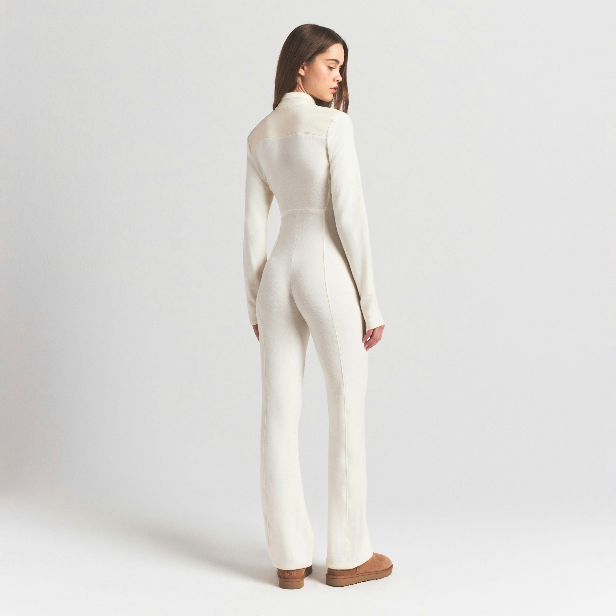 Skims Outdoor Fleece Catsuit Ecru