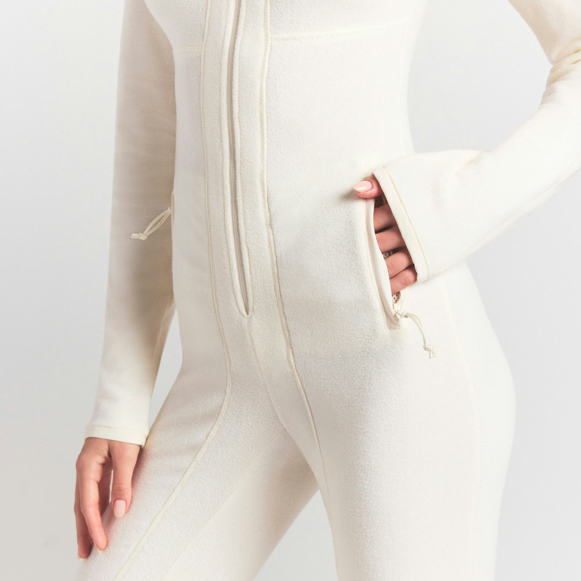Skims Outdoor Fleece Catsuit Ecru