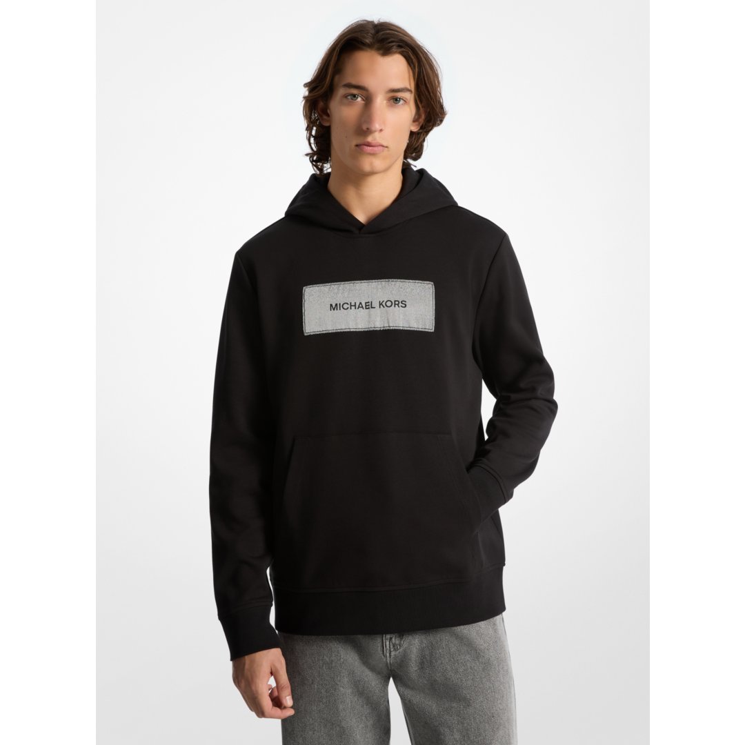 Michael Kors Logo Cotton Blend Hoodie BLACK