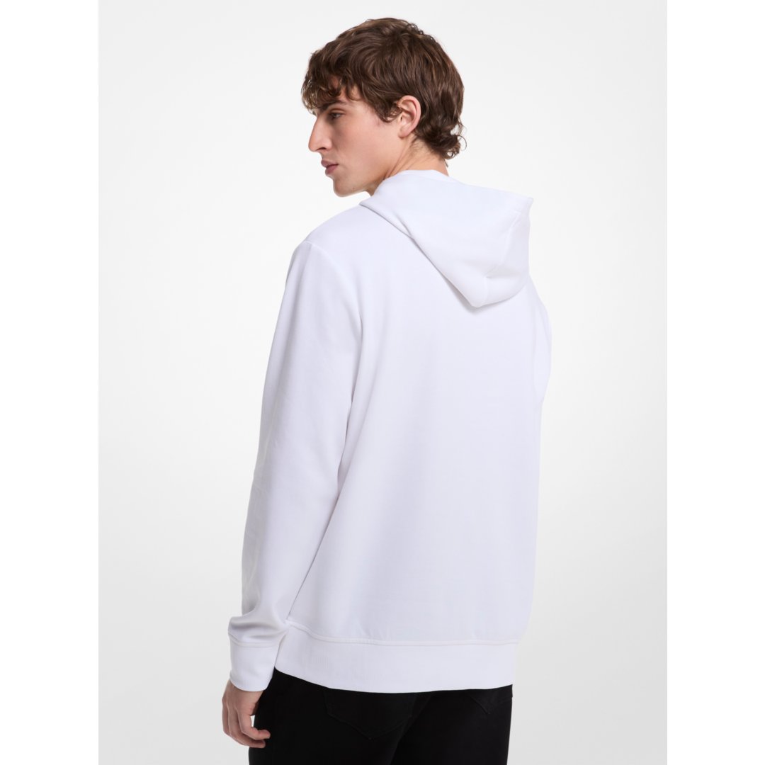Michael Kors Logo Cotton Blend Hoodie WHITE