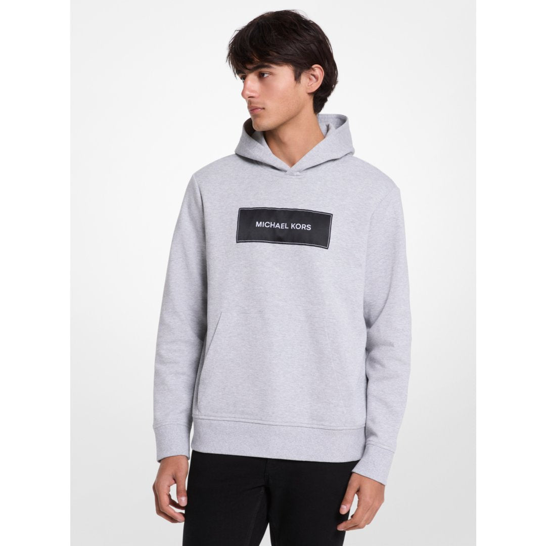 Michael Kors Logo Cotton Blend Hoodie HEATHER GREY