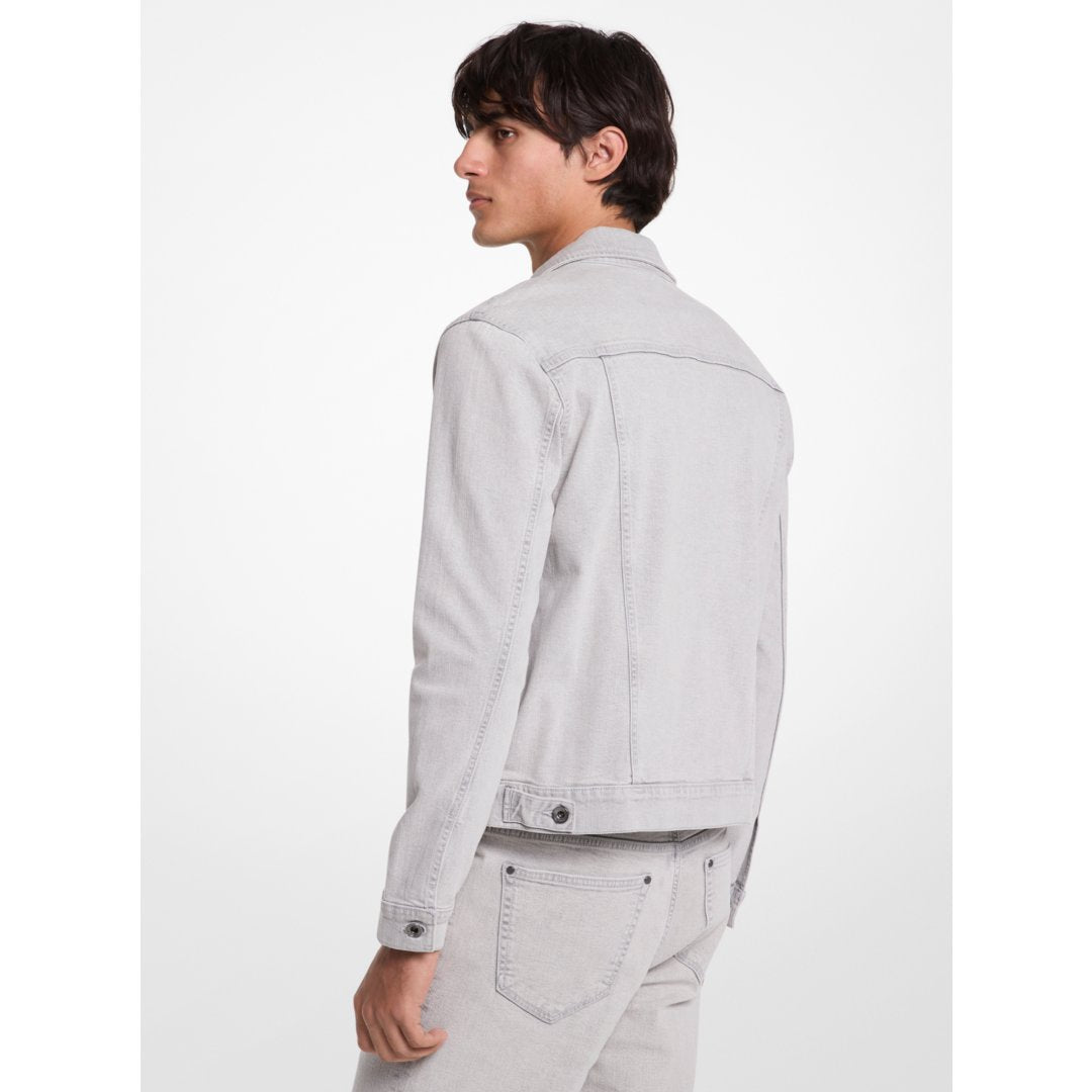 Michael Kors Stretch Denim Trucker Jacket ALUMINUM