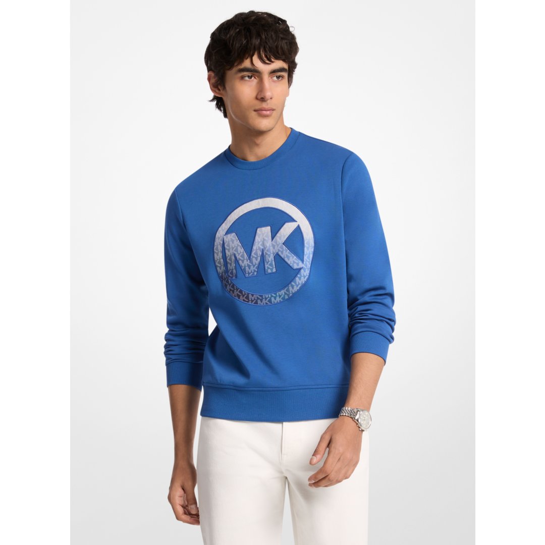 Michael Kors Ombr Logo Cotton Blend Sweater GALAXY BLUE