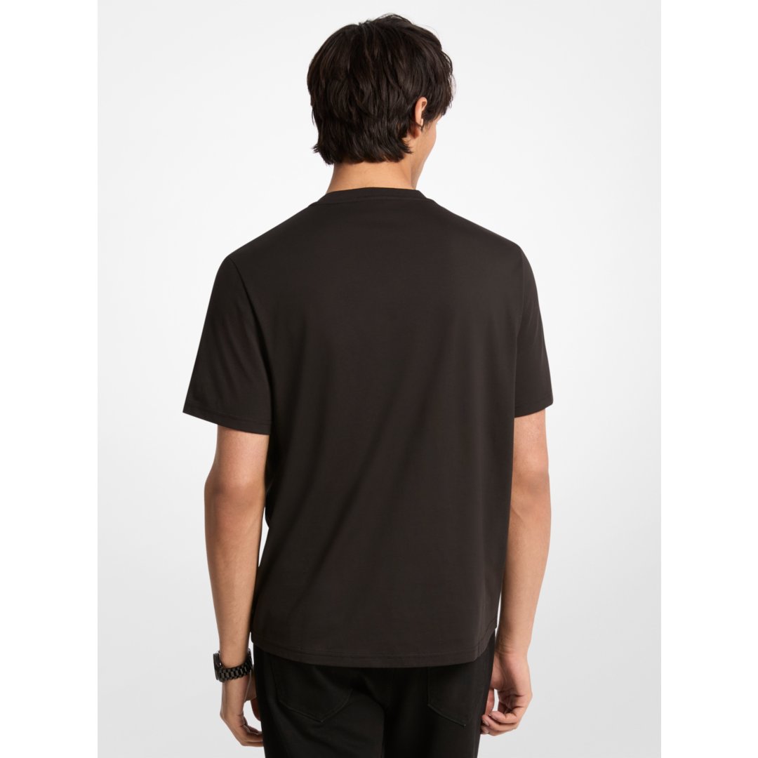 Michael Kors Ombr Logo Cotton T-Shirt BLACK