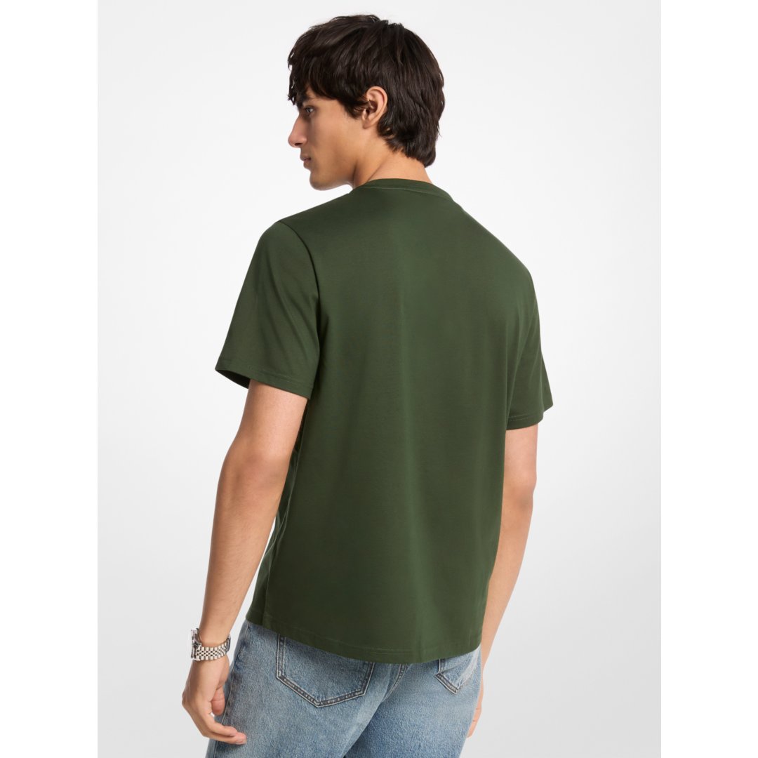 Michael Kors Ombr Logo Cotton T-Shirt DARK MOSS