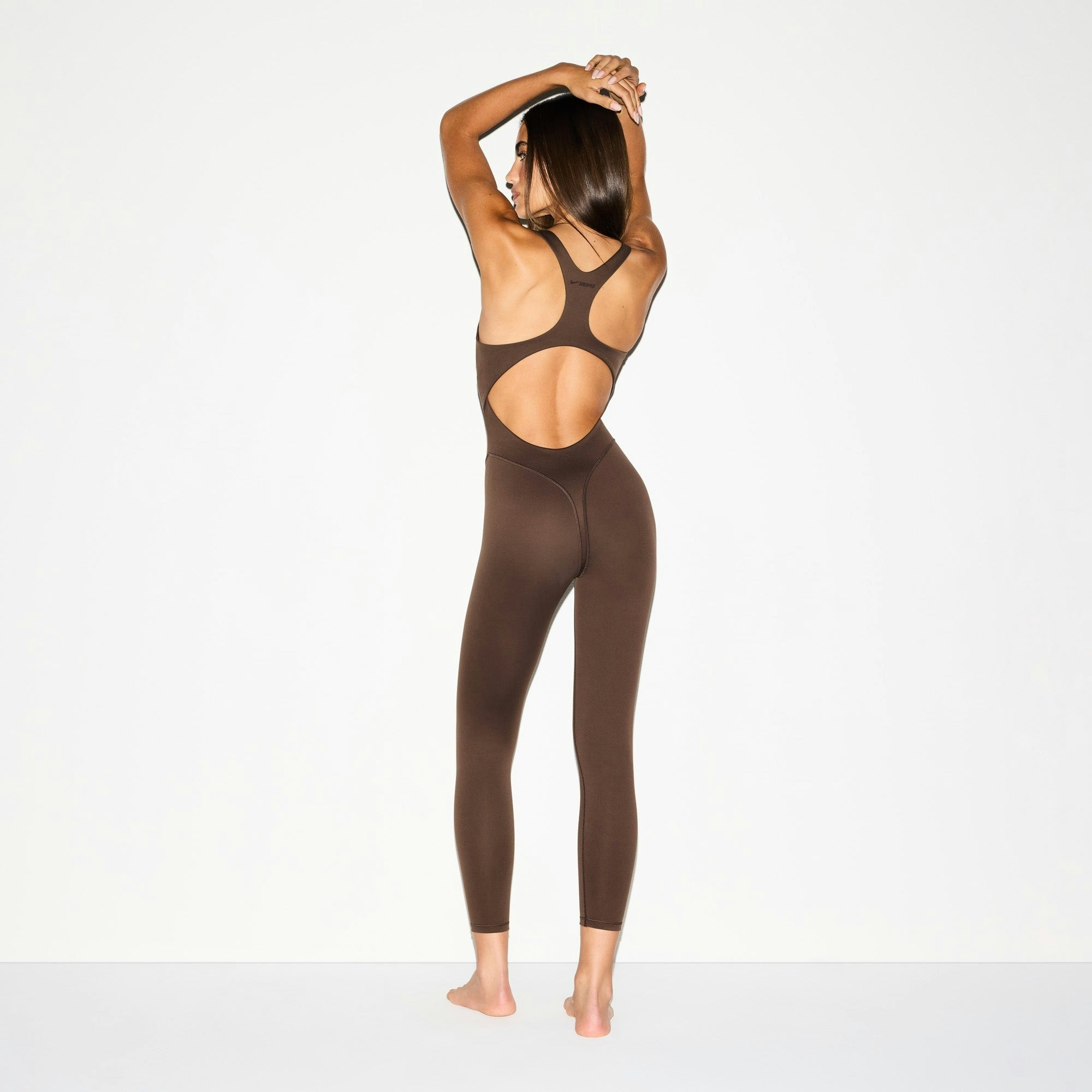 Skims Nikeskims Matte Racer Long Onesie Dark Sepia