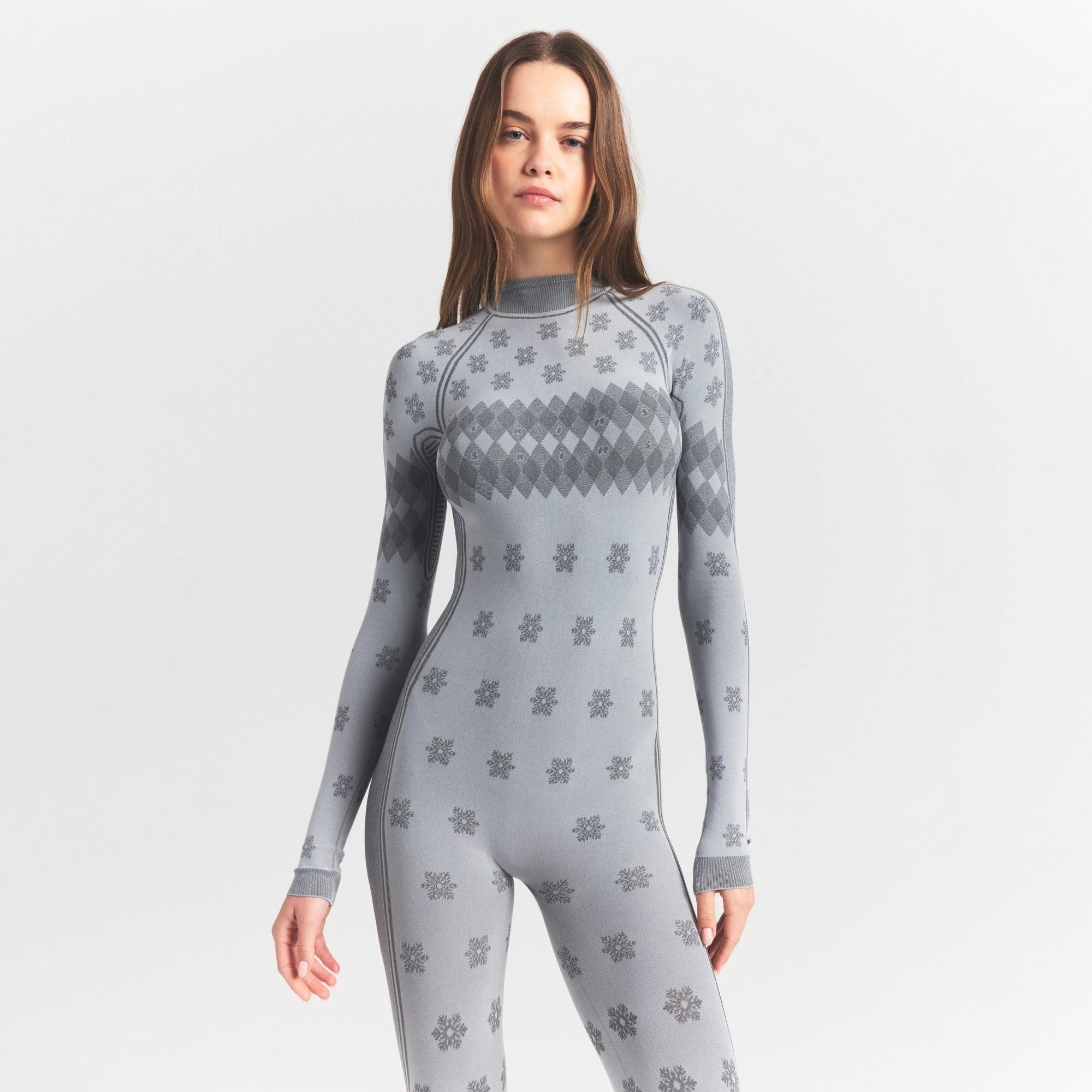 Skims Skims First Layers Turtleneck Catsuit Mirror Winter Fair Isle