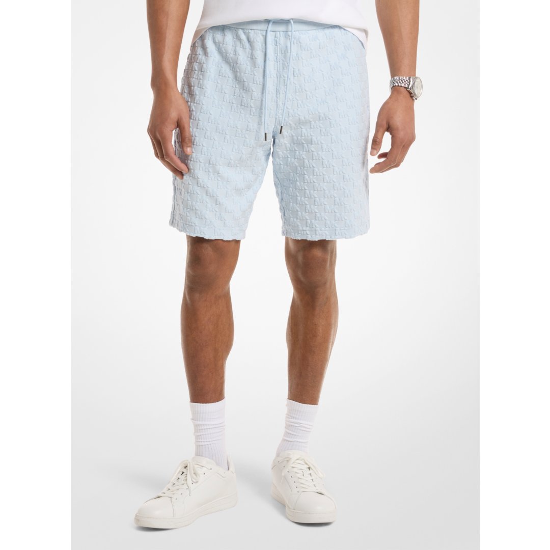 Michael Kors Logo Jacquard Terry Shorts PASTEL BLUE