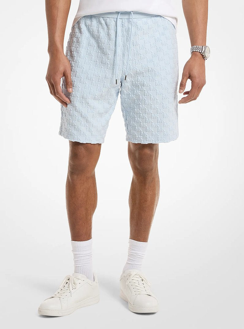 Michael Kors Logo Jacquard Terry Shorts PASTEL BLUE