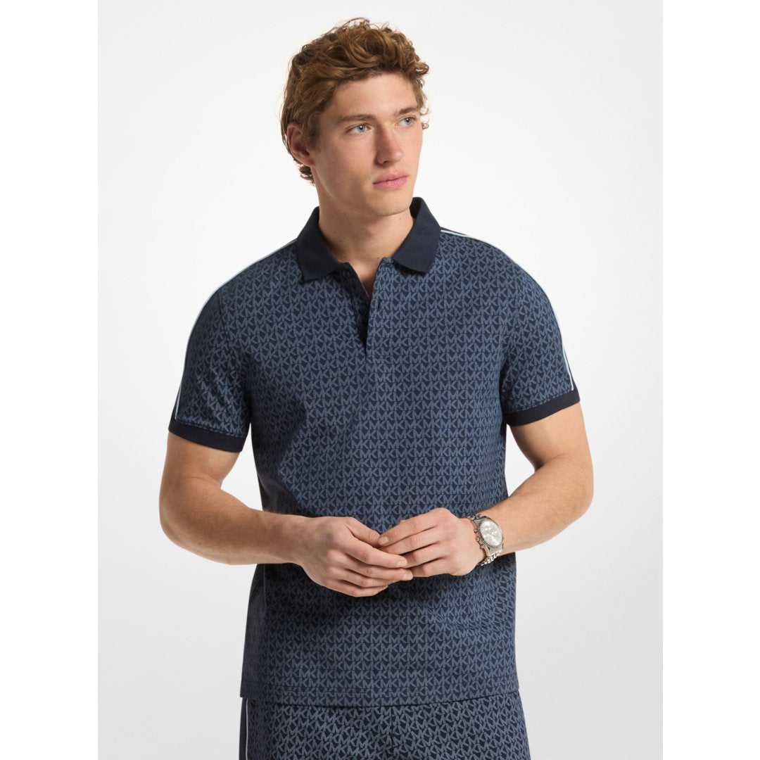 Michael Kors Signature Logo Cotton Polo Shirt MIDNIGHT