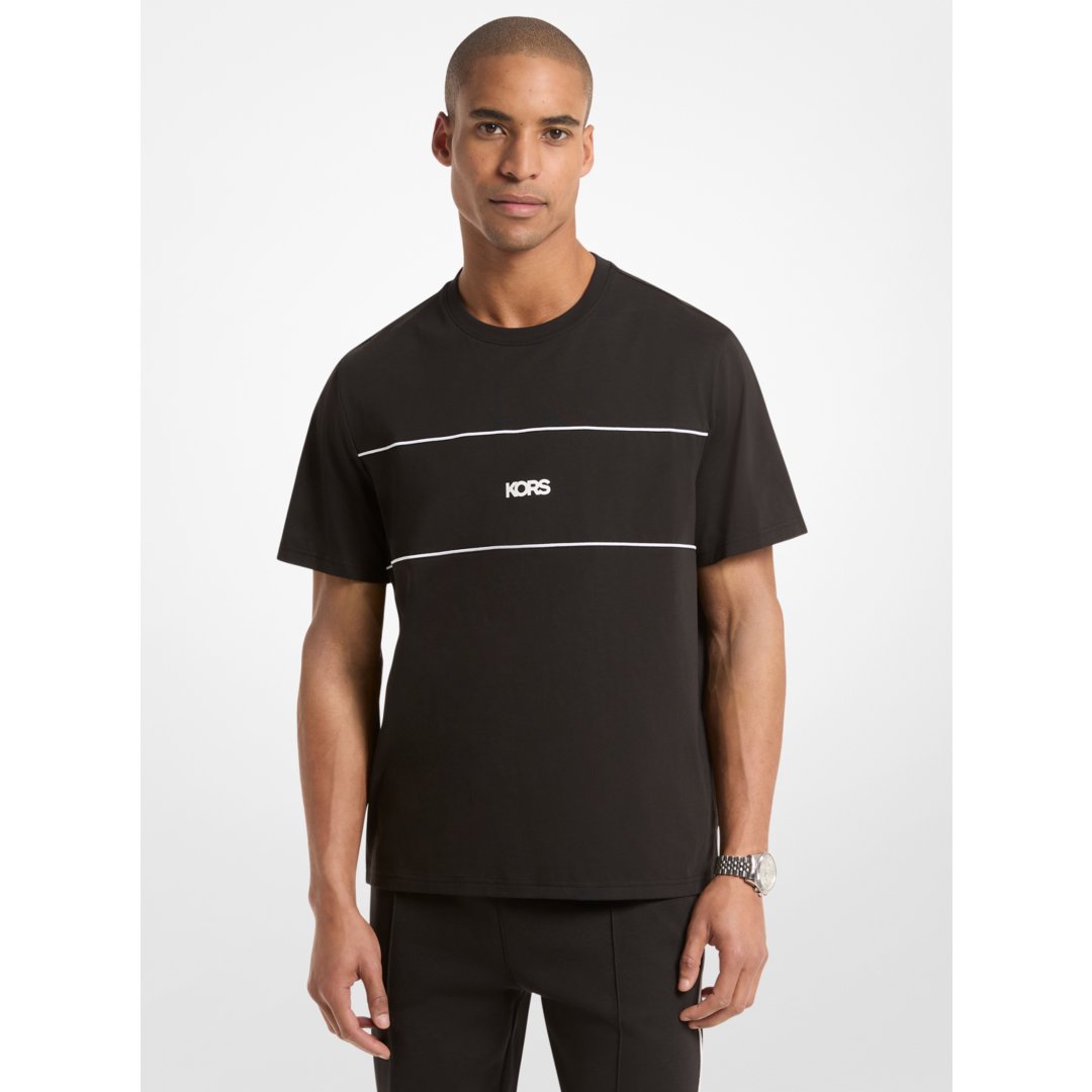 Michael Kors Logo Cotton Jersey T-Shirt BLACK
