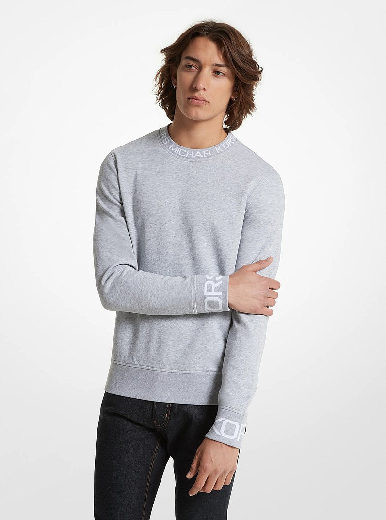 Michael Kors Logo Trim Cotton Blend Sweatshirt HEATHER GREY