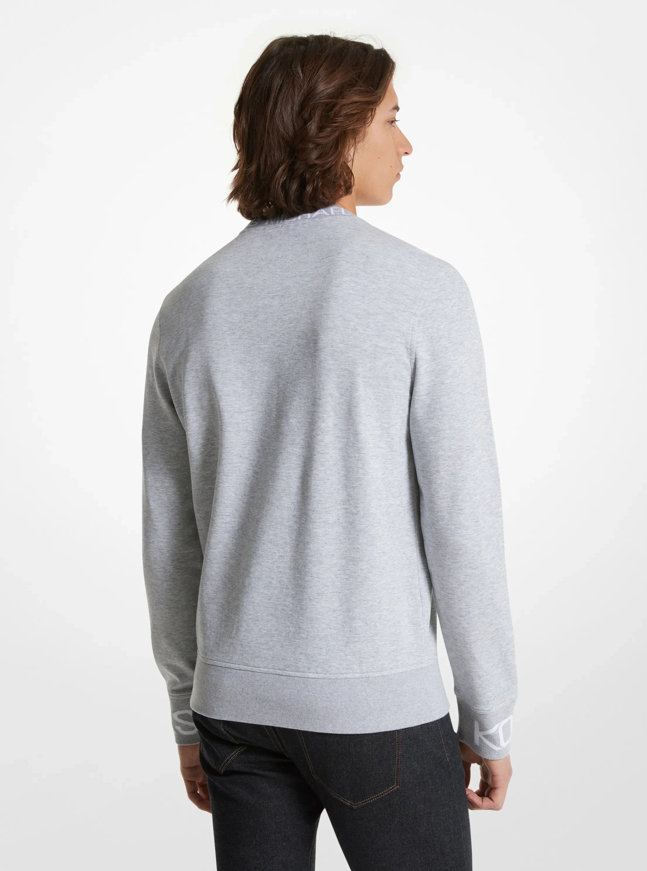 Michael Kors Logo Trim Cotton Blend Sweatshirt HEATHER GREY