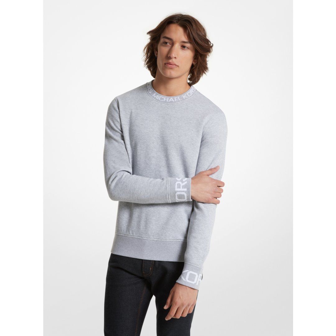 Michael Kors Logo Trim Cotton Blend Sweatshirt HEATHER GREY
