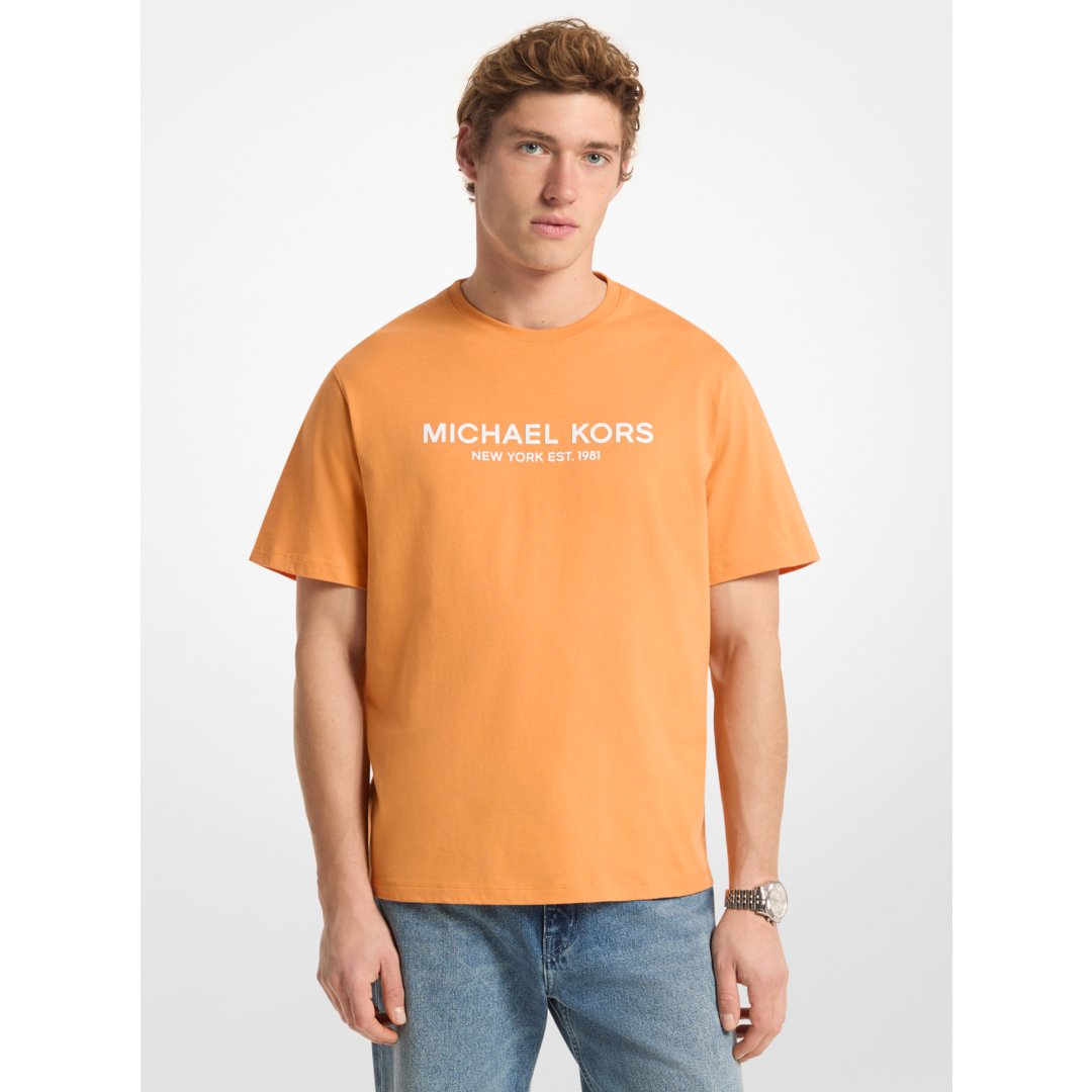 Michael Kors Logo Cotton T-shirt RADIANT ORANGE