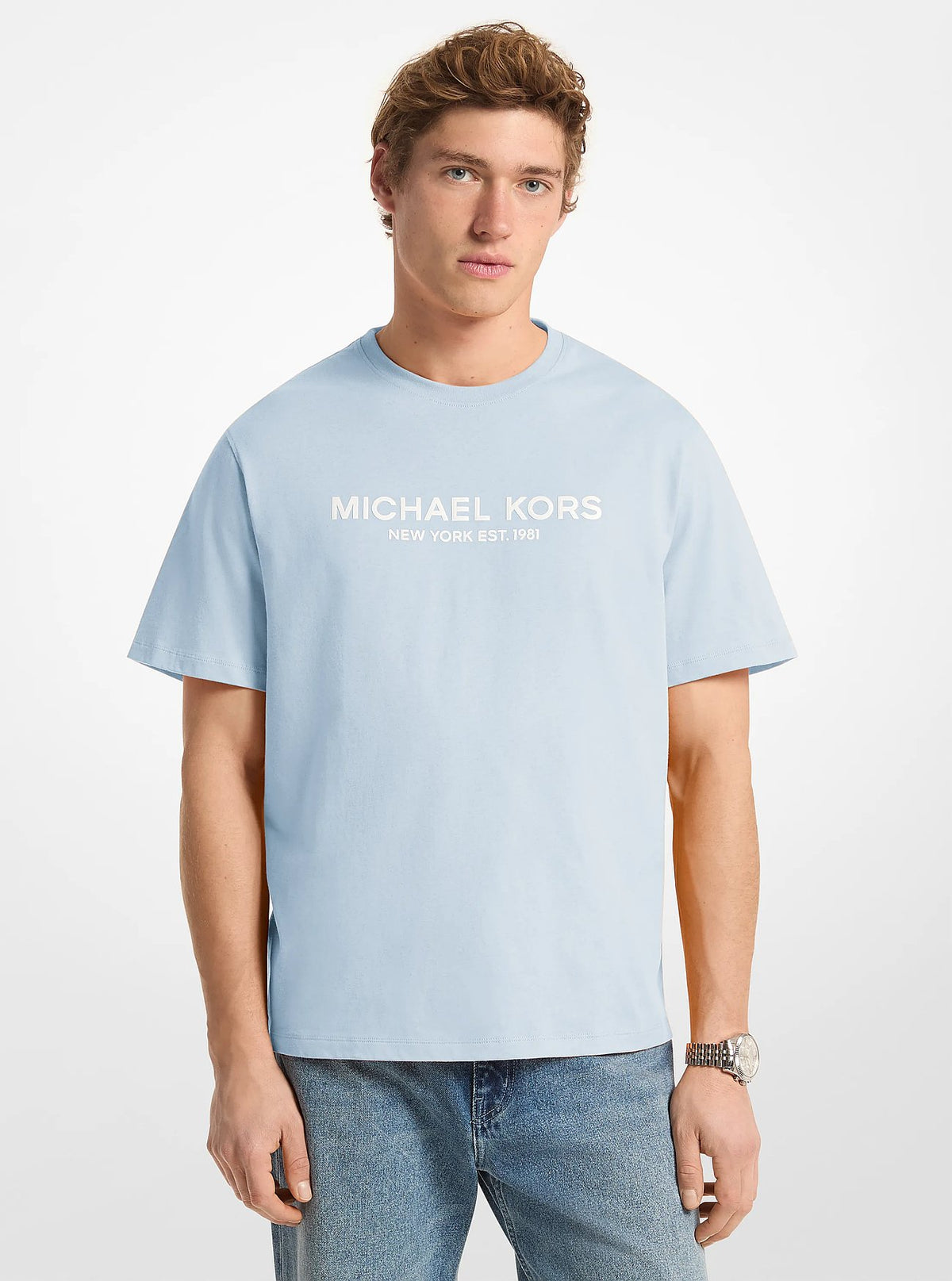 Michael Kors Logo Cotton T-shirt PASTEL BLUE