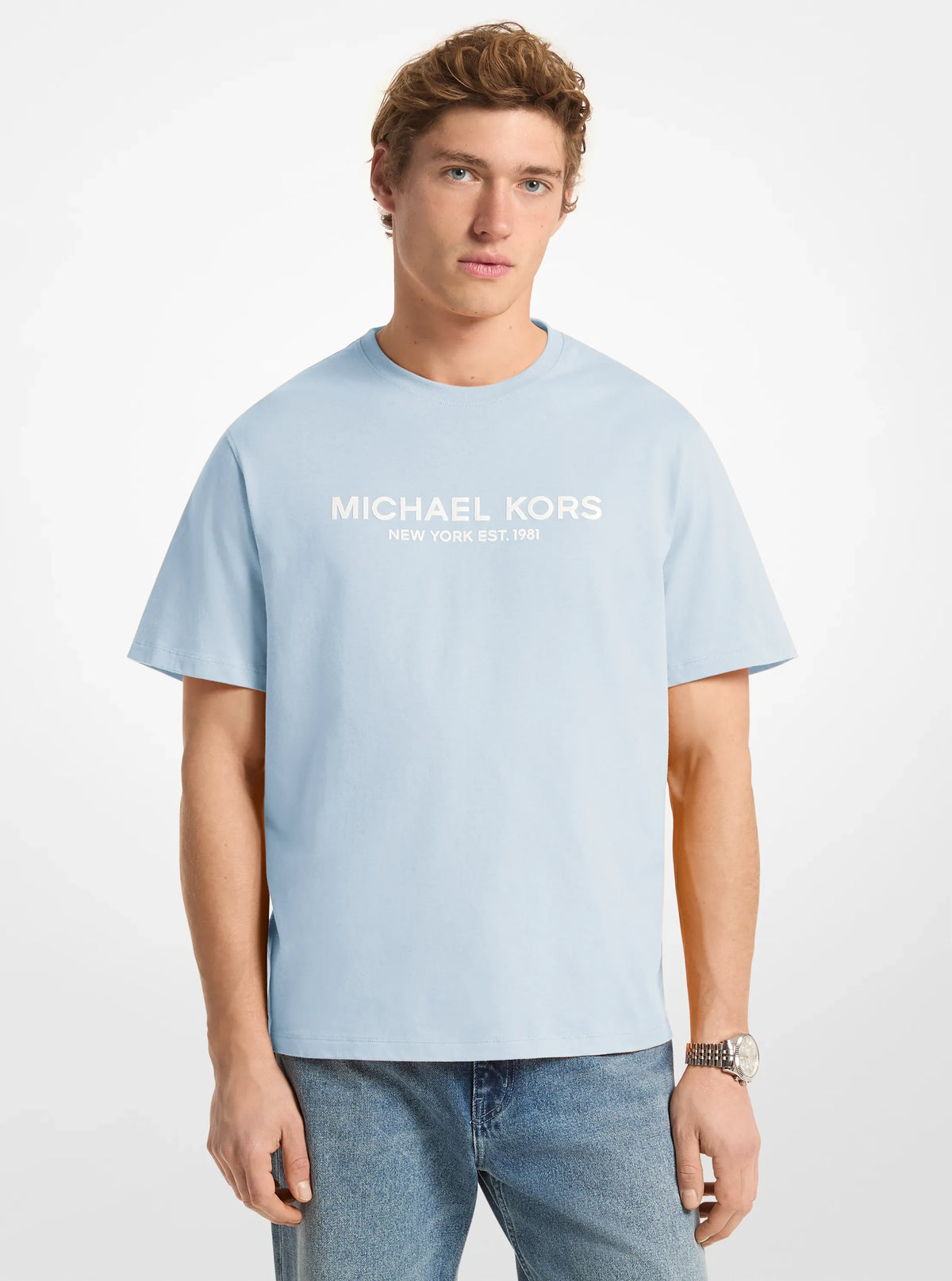 Michael Kors Logo Cotton T-shirt PASTEL BLUE