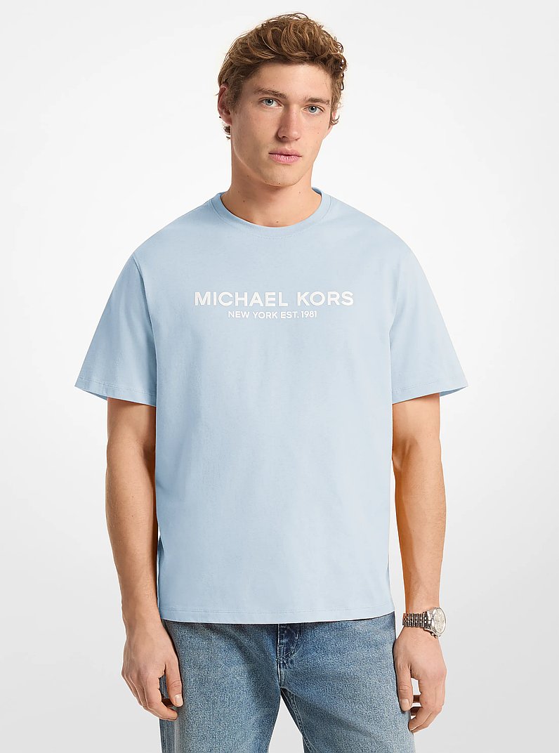 Michael Kors Logo Cotton T-shirt PASTEL BLUE