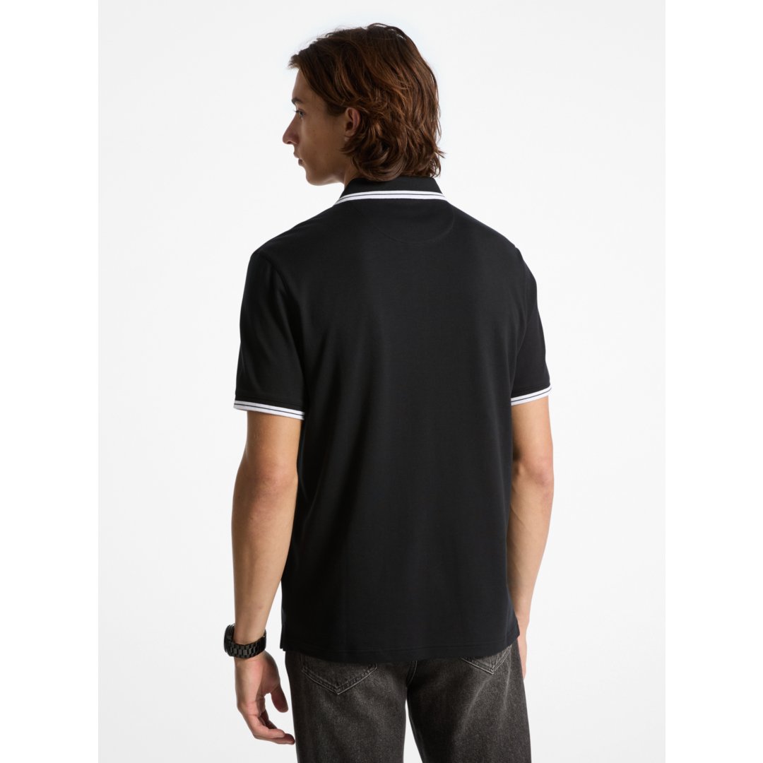 Michael Kors Greenwich Cotton Polo Shirt BLACK