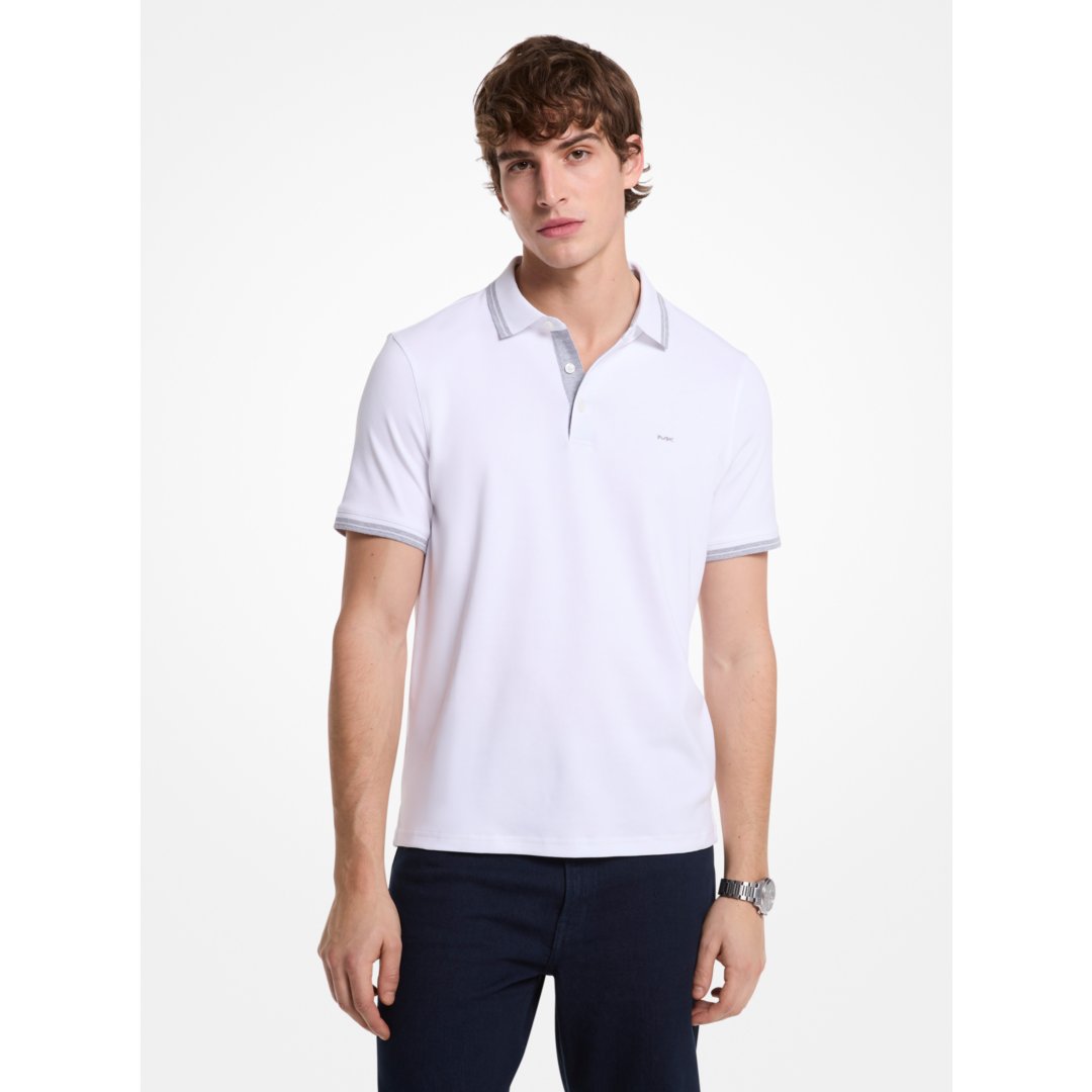 Michael Kors Greenwich Cotton Polo Shirt WHITE