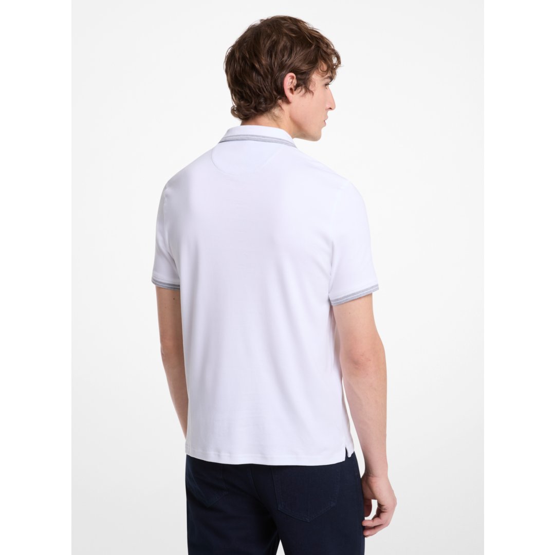 Michael Kors Greenwich Cotton Polo Shirt WHITE