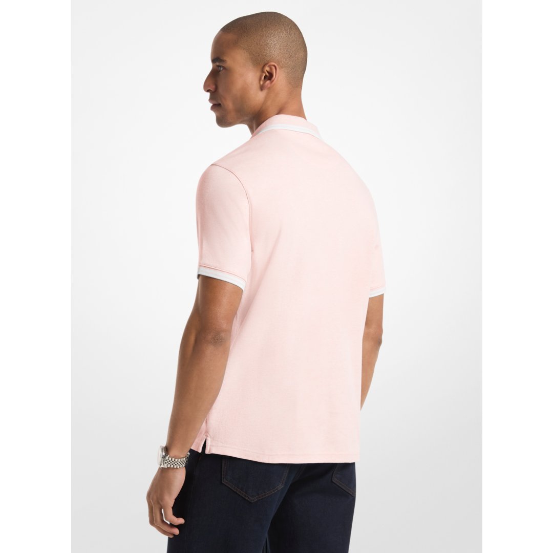 Michael Kors Greenwich Cotton Polo Shirt POWDR BL HTR
