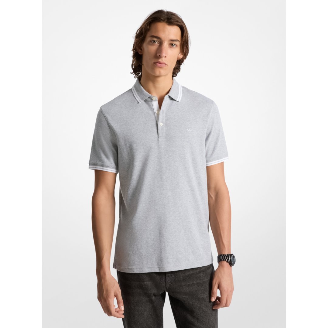 Michael Kors Greenwich Cotton Polo Shirt HEATHER GREY