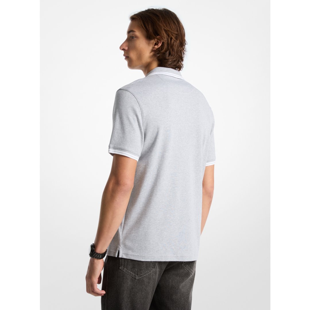 Michael Kors Greenwich Cotton Polo Shirt HEATHER GREY