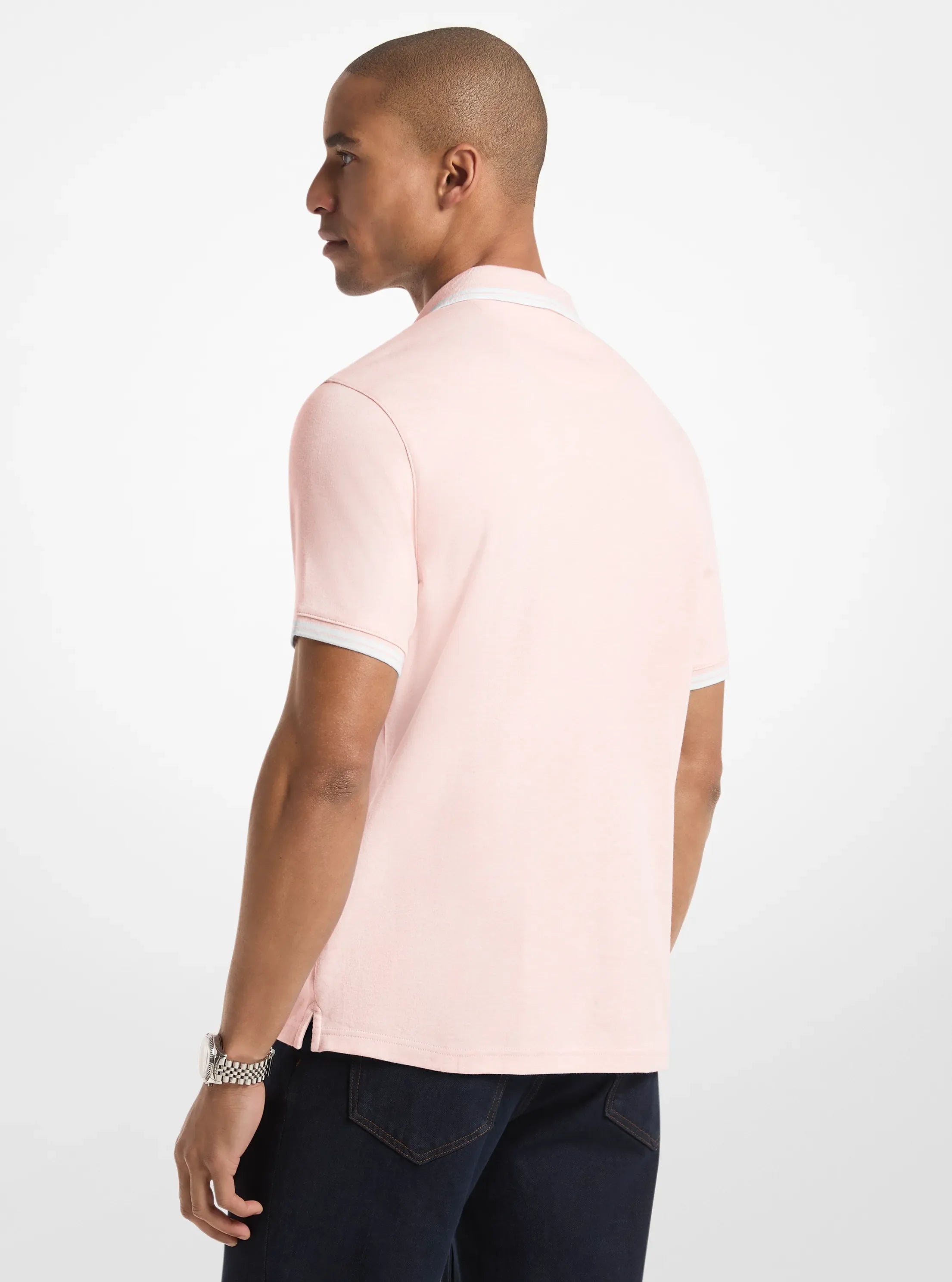 Michael Kors Greenwich Cotton Polo Shirt POWDR BL HTR