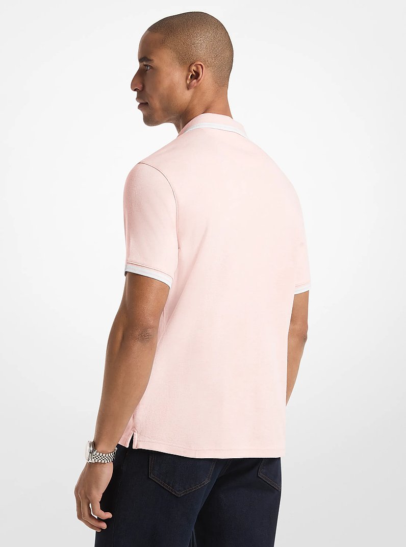 Michael Kors Greenwich Cotton Polo Shirt POWDR BL HTR