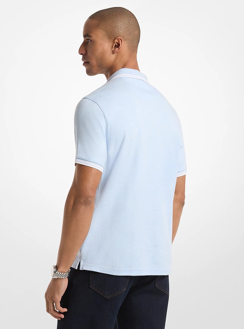Michael Kors Greenwich Cotton Polo Shirt PASTEL BLUE HEATHER
