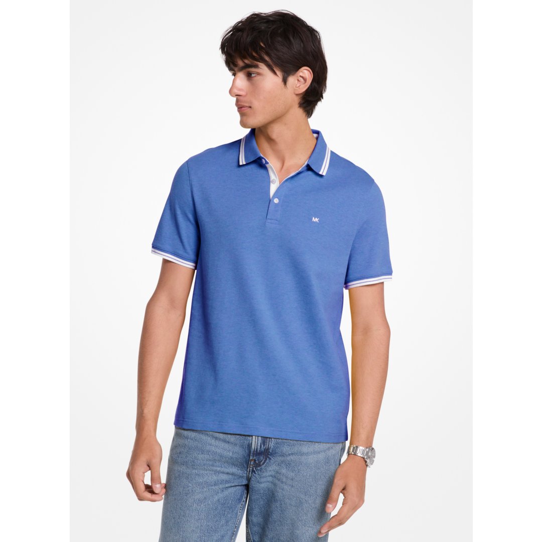 Michael Kors Greenwich Cotton Polo Shirt GALAXY BLUE HEATHER